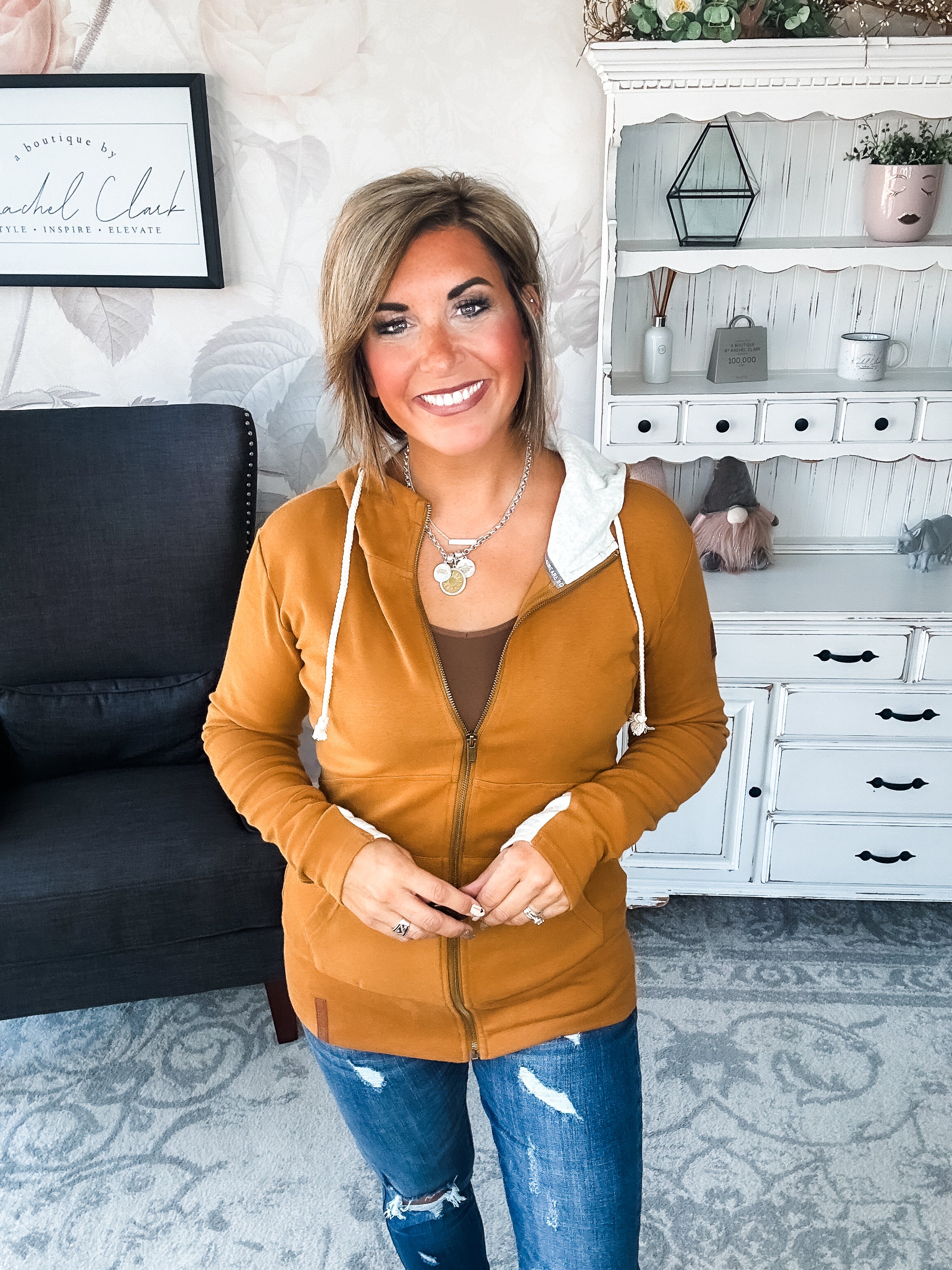 Ampersand Avenue Fullzip Sweatshirt Hey Boo Hey