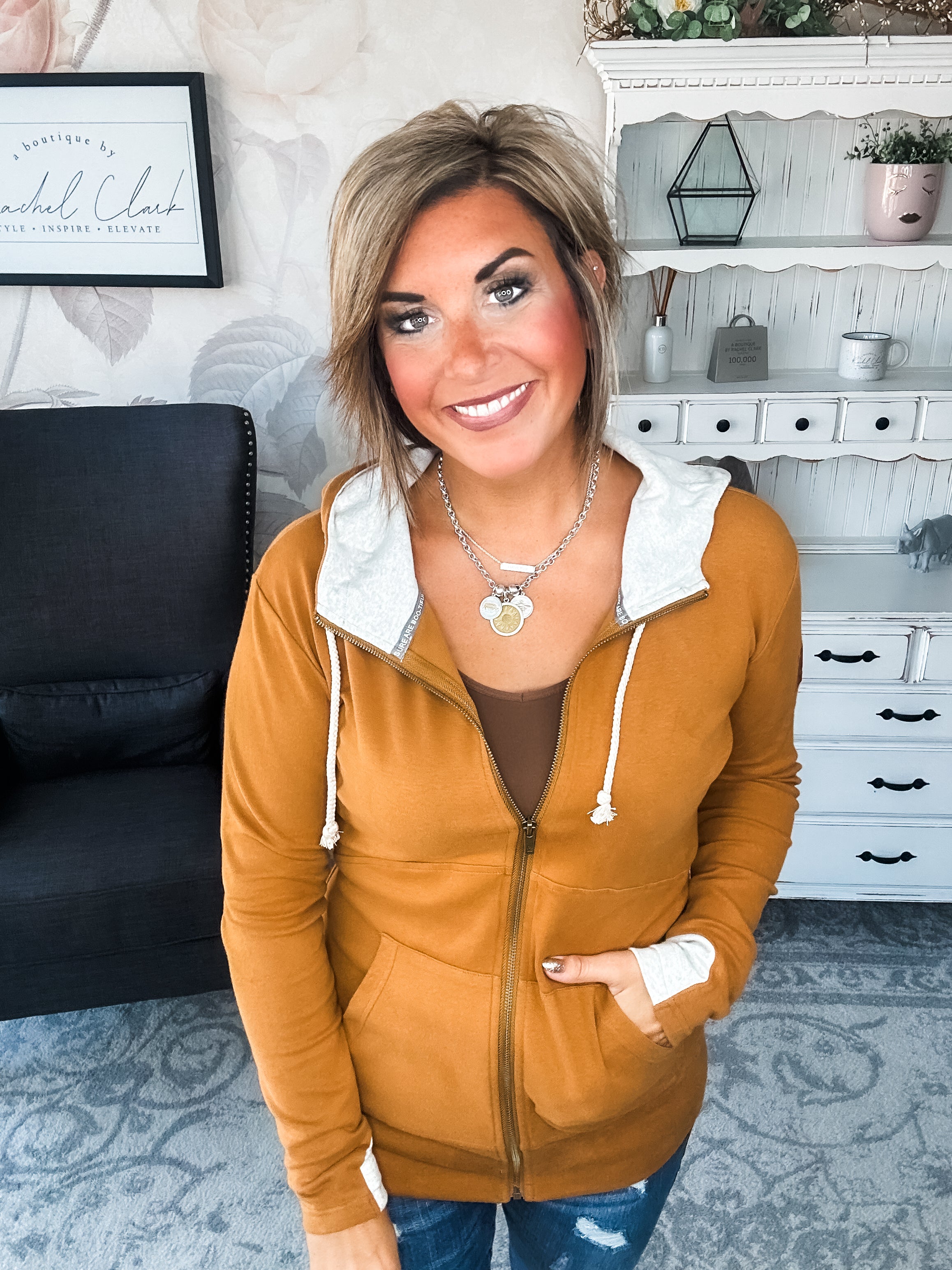 Ampersand Avenue Fullzip Sweatshirt Hey Boo Hey