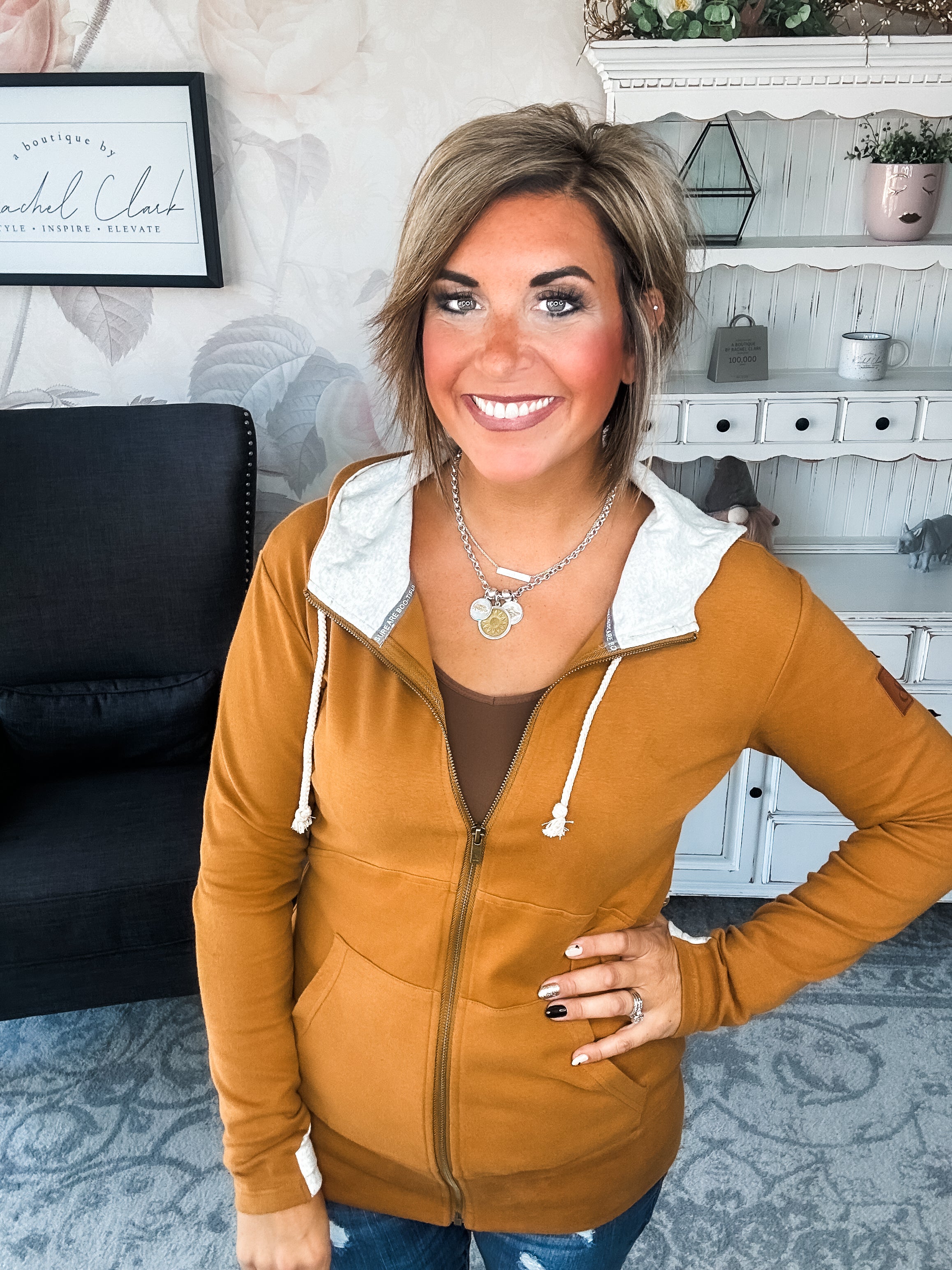 Ampersand Avenue Fullzip Sweatshirt Hey Boo Hey