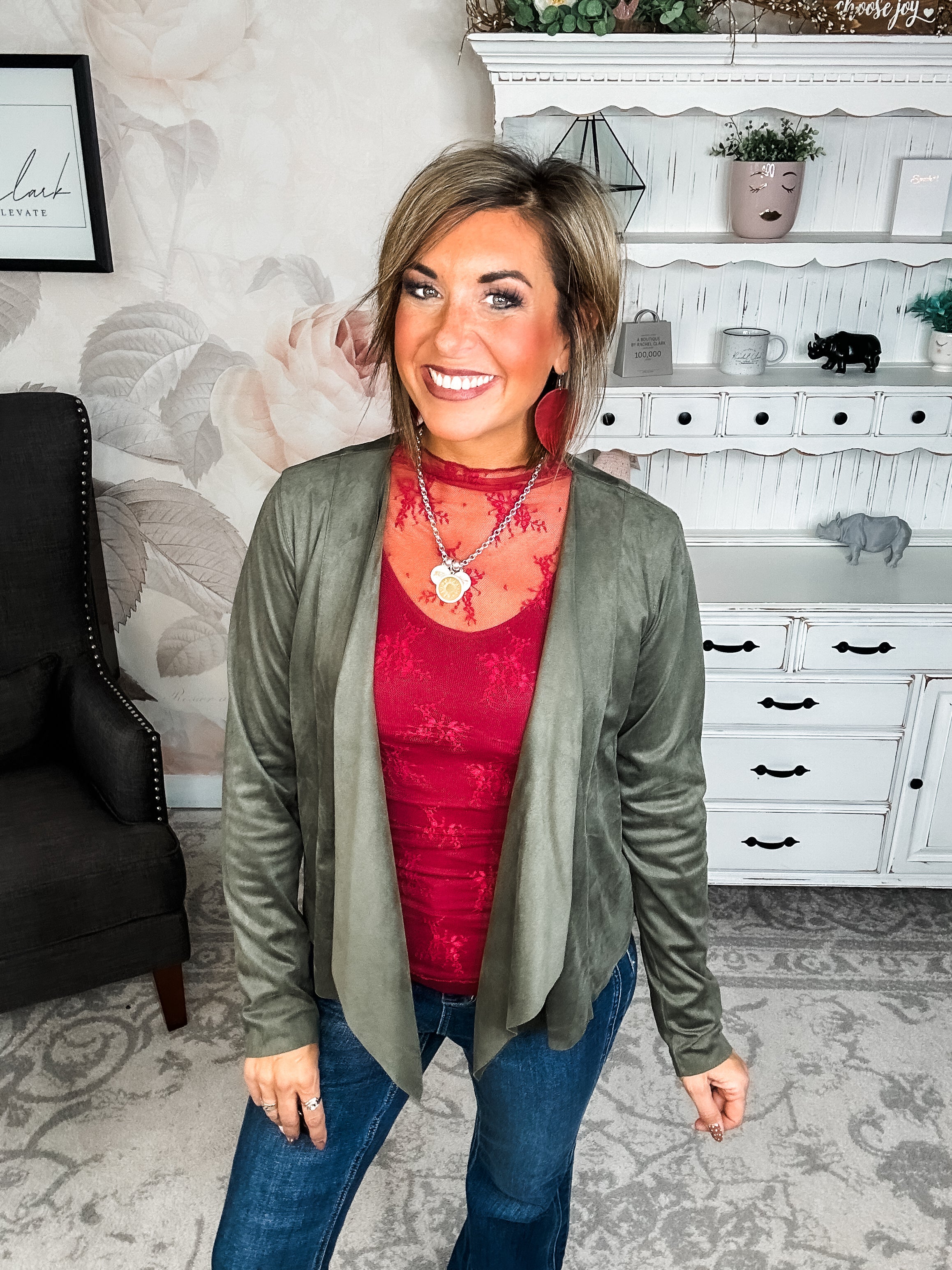 Wide Awake Sueded Moto Jacket - Olive