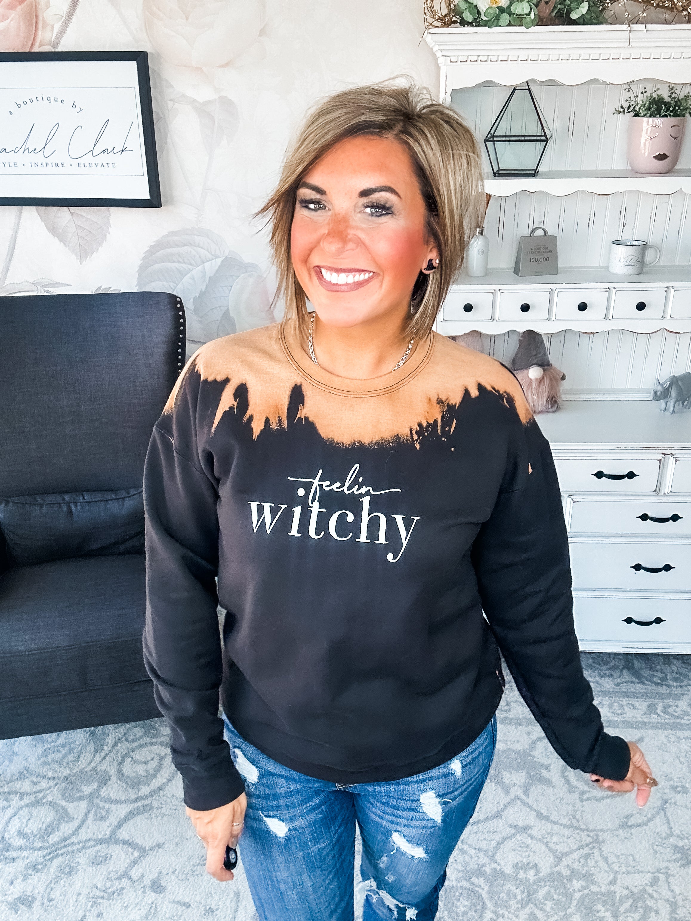 Feelin' Witchy Bleached Sweatshirt