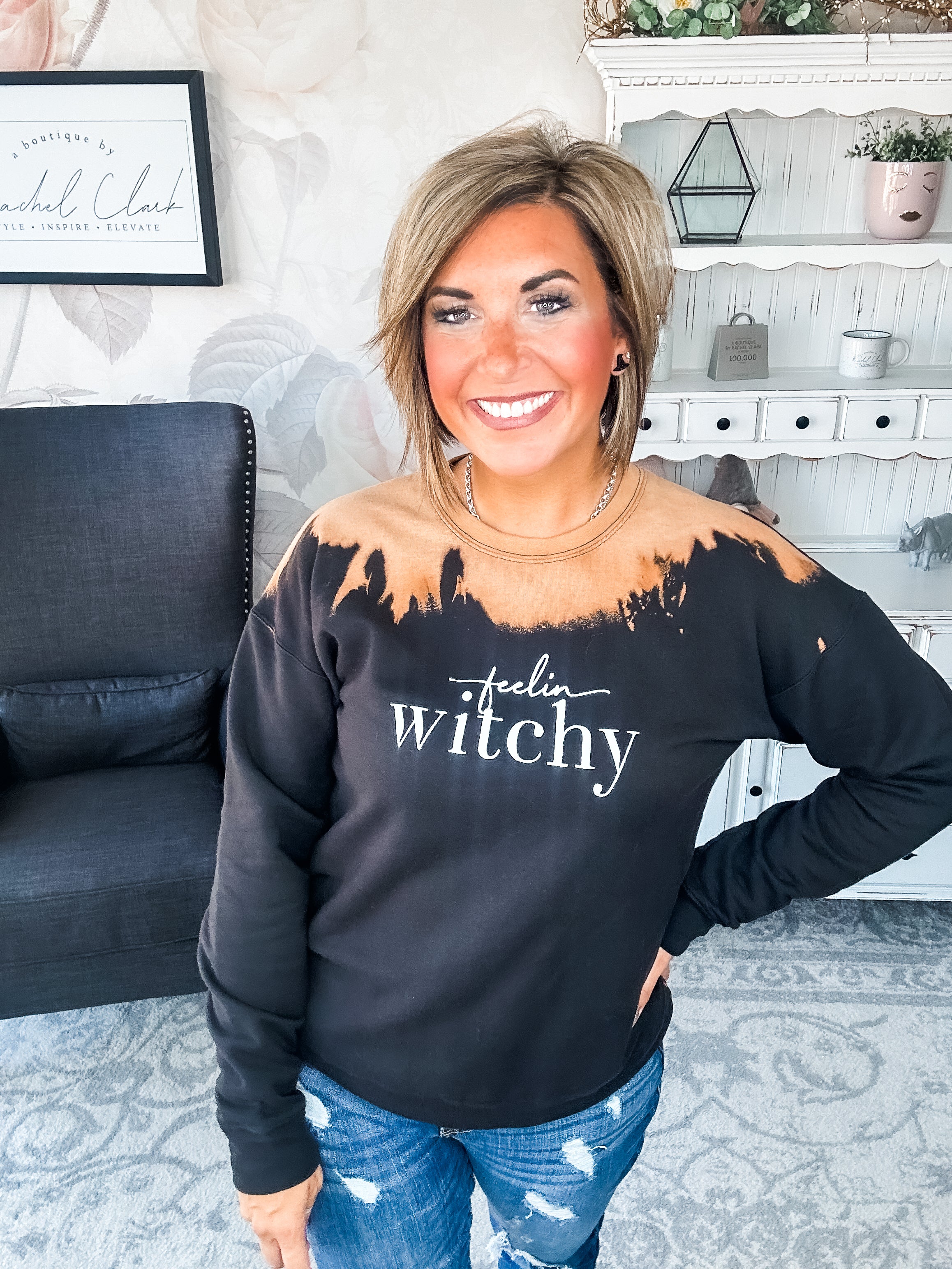 Feelin' Witchy Bleached Sweatshirt