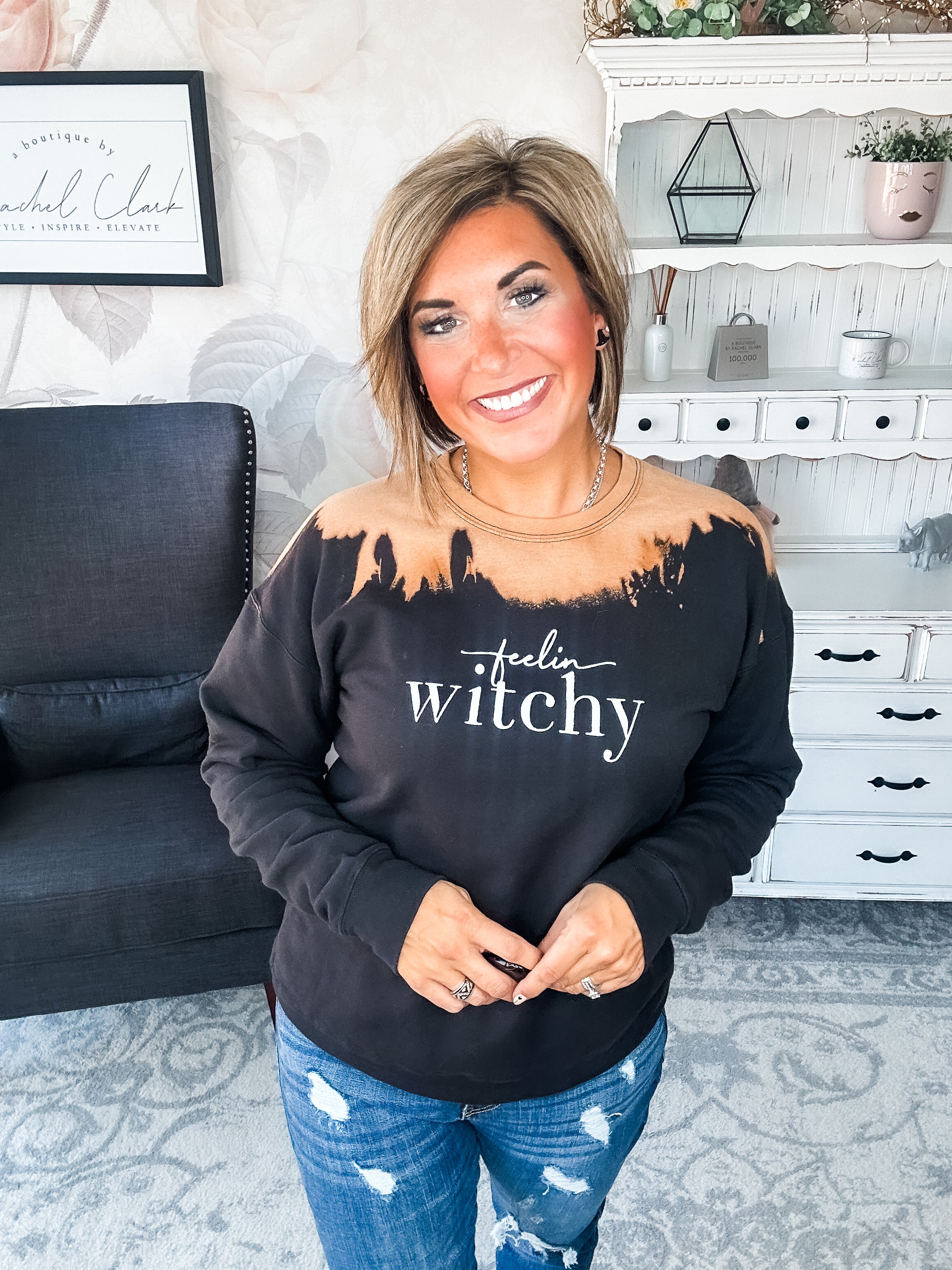 Feelin' Witchy Bleached Sweatshirt