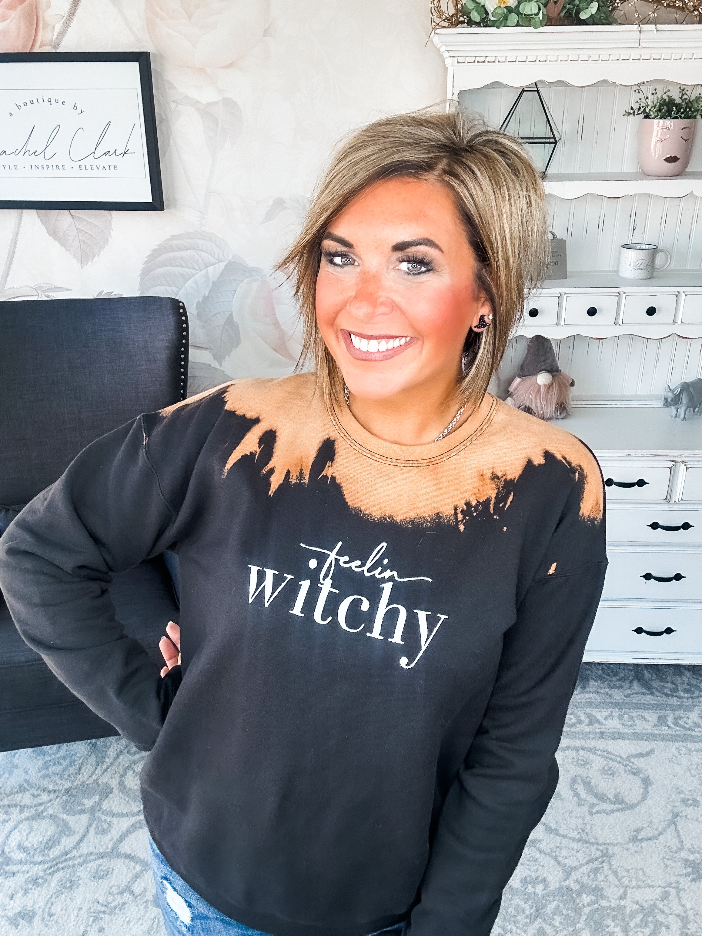 Feelin' Witchy Bleached Sweatshirt