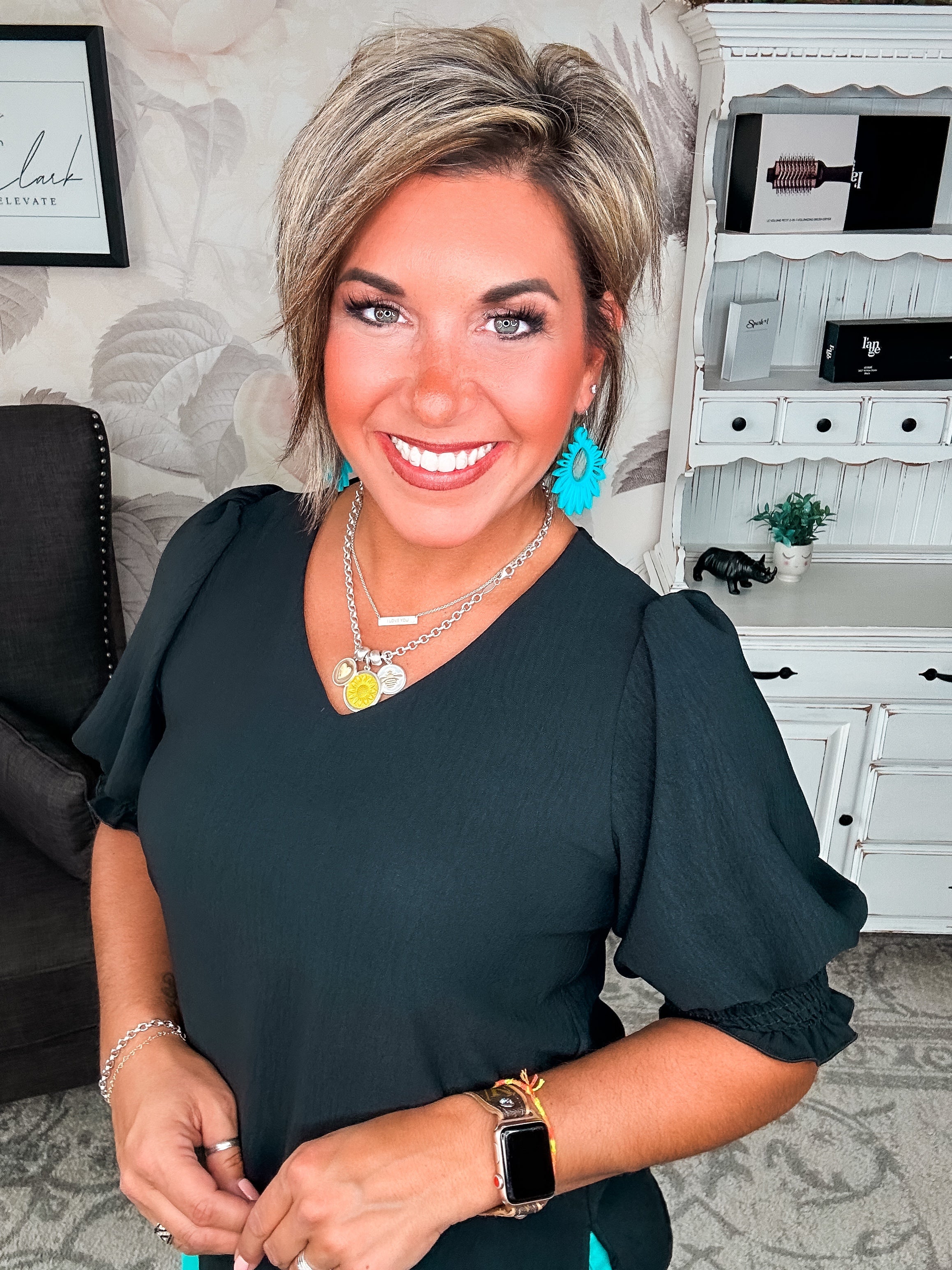 Back To Your Roots Puff Sleeve Top - Black