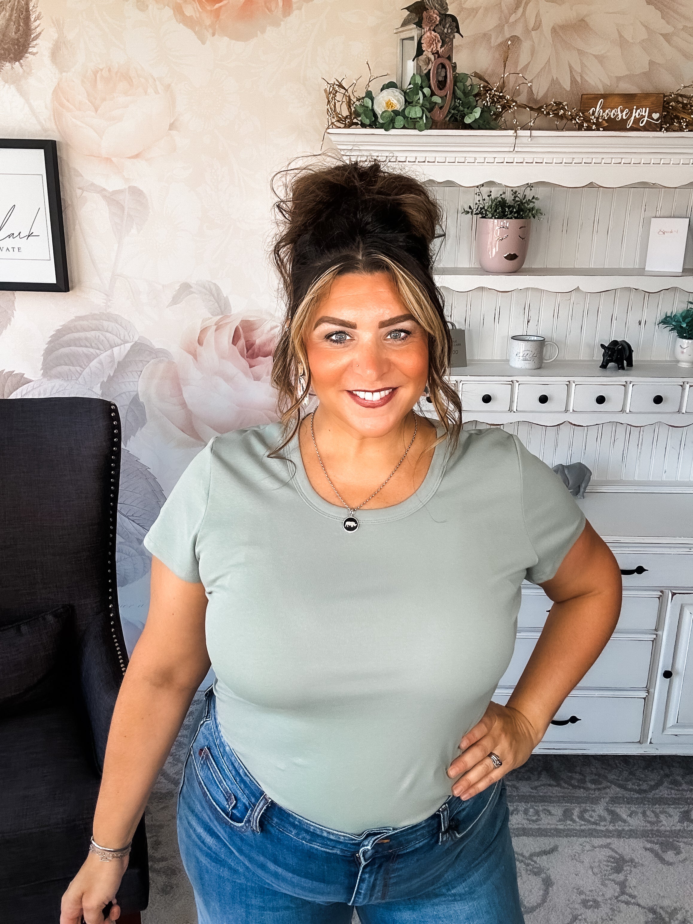 Could Go Back Short Sleeve Tee - Smokey Olive