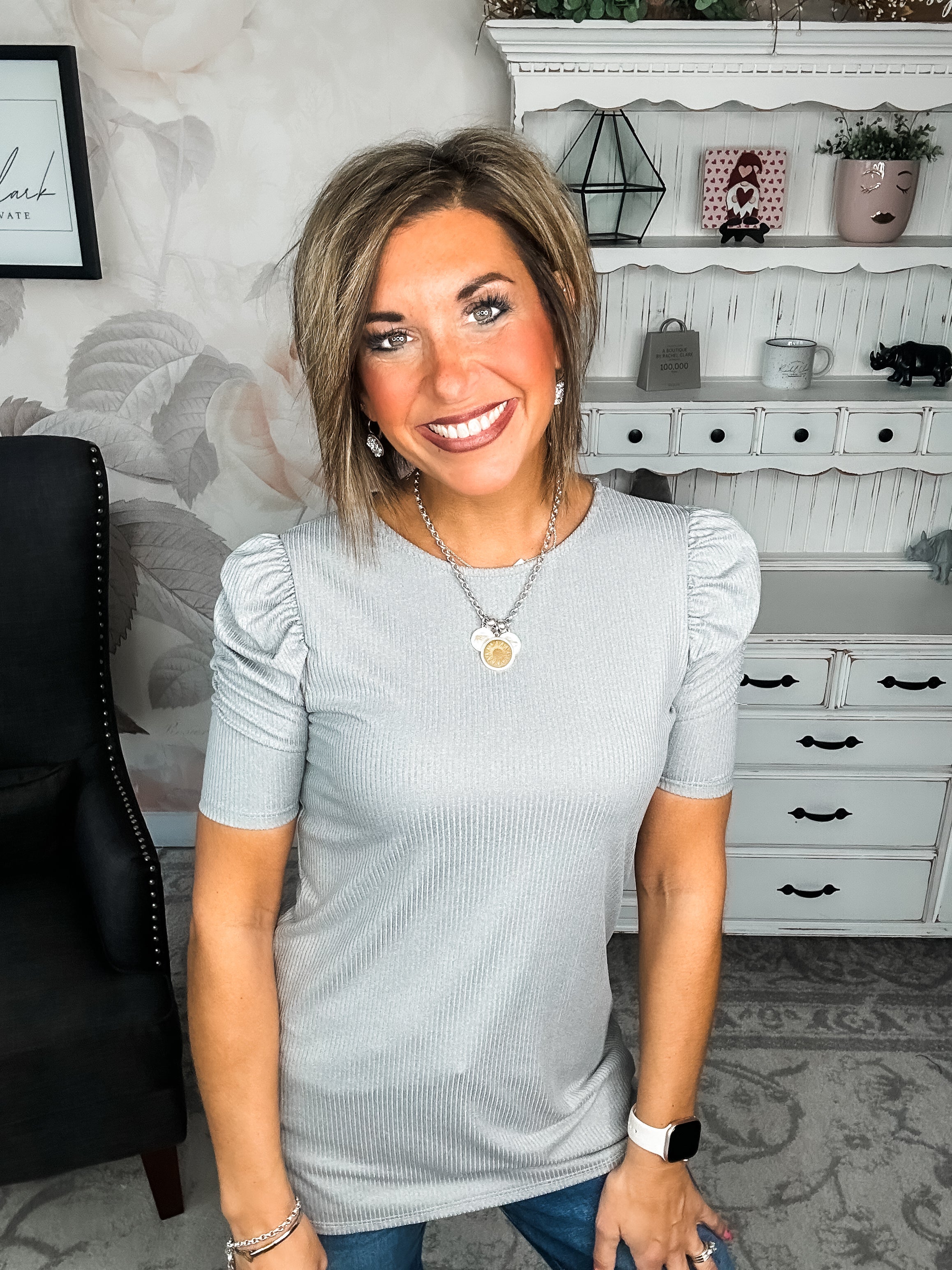 Can't Live Without You Top - Grey