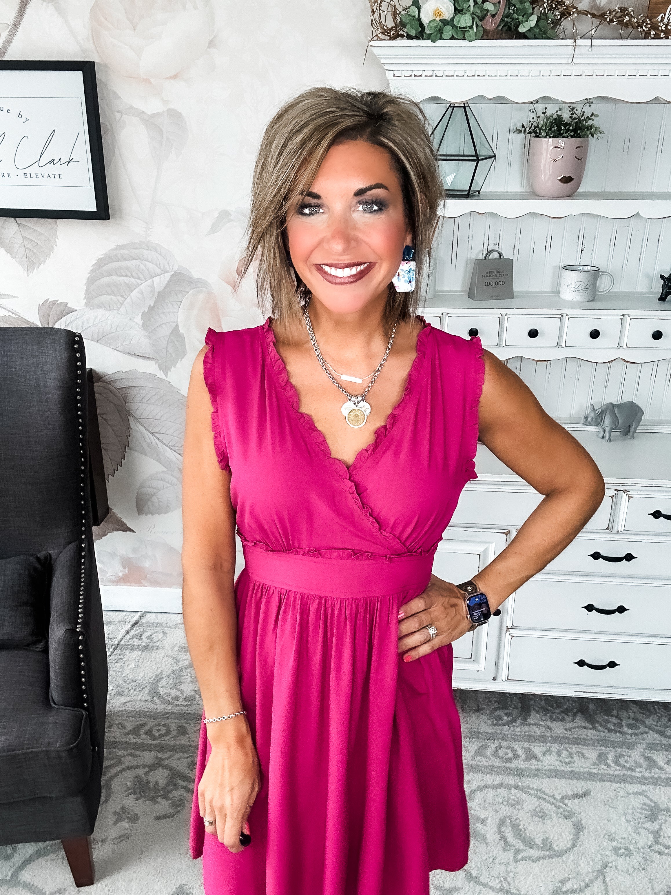 Kiss Goodbye Mini Dress - Fuchsia