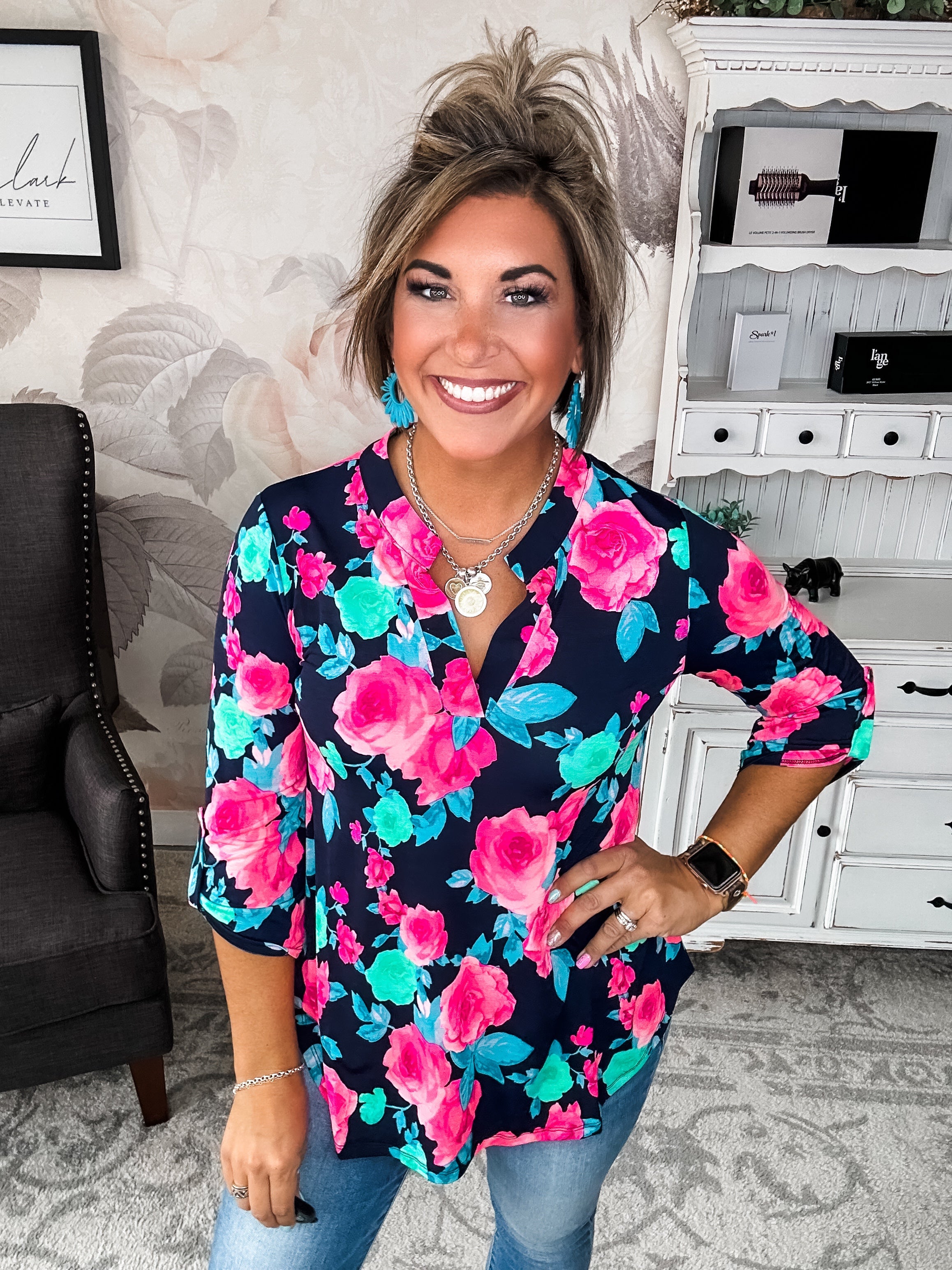 Figure It Out Top - Navy