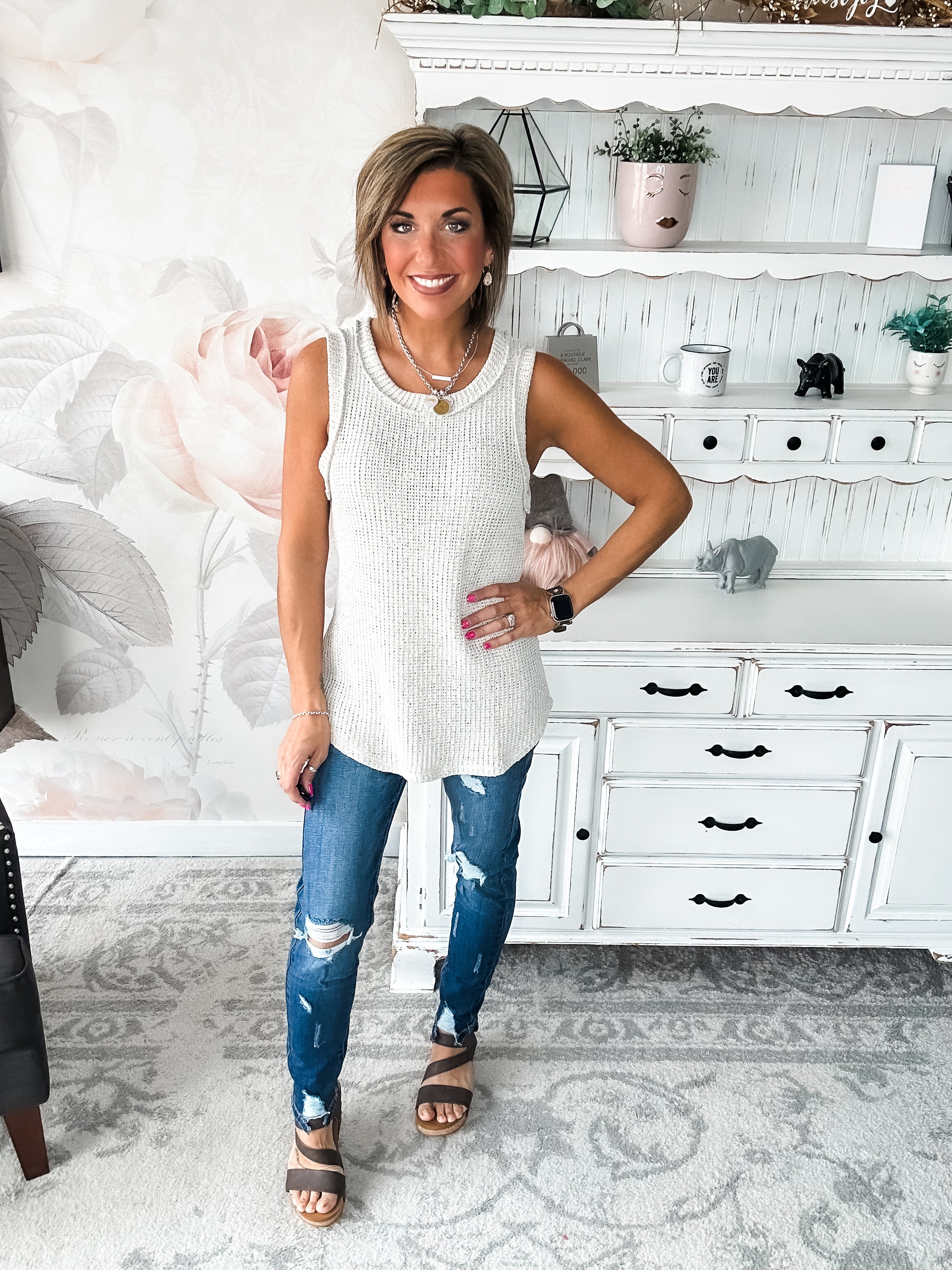 Here It Comes Knit Tank Top