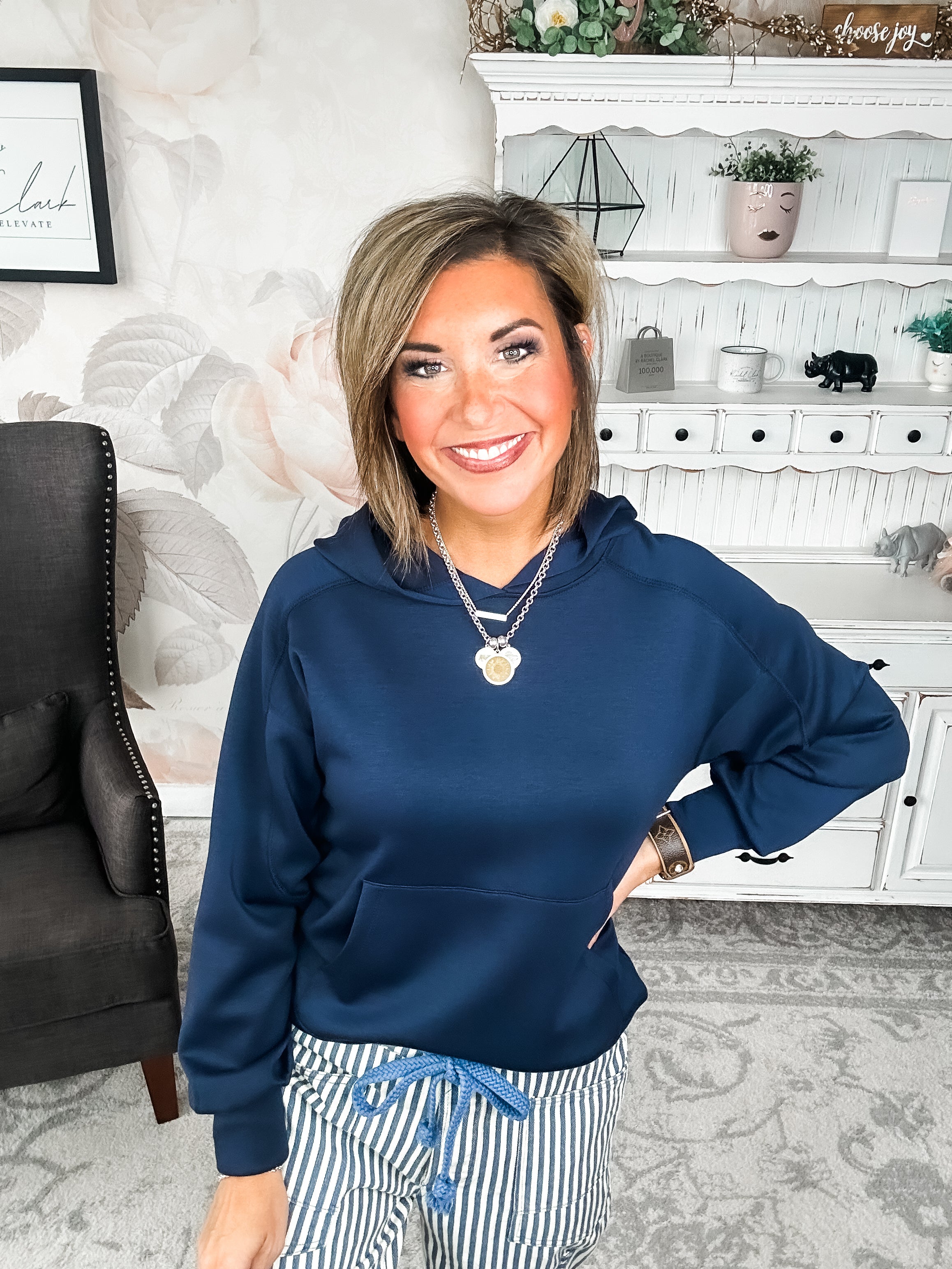 Charmed On The Weekend Hoodie - Navy