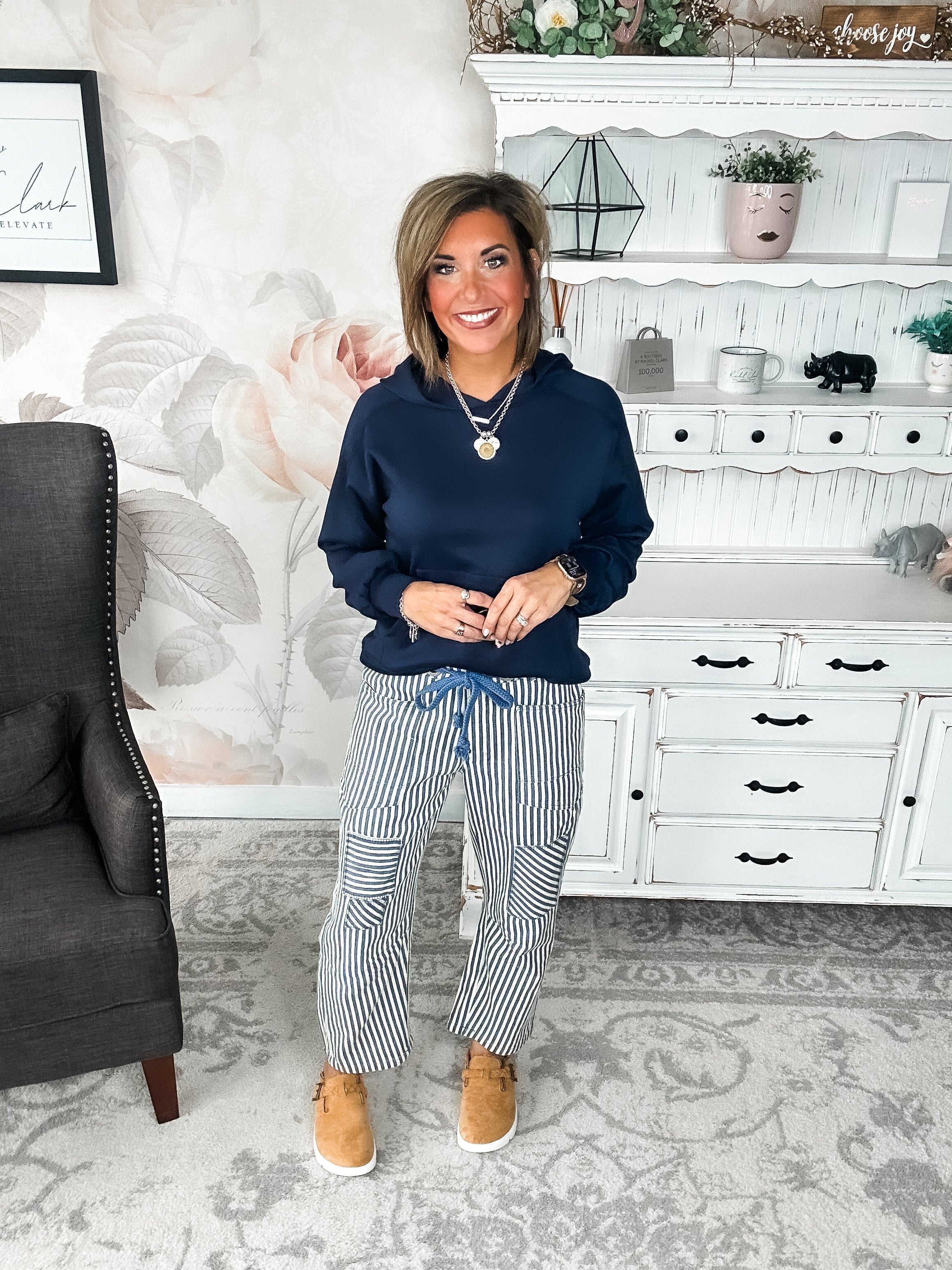 Charmed On The Weekend Hoodie - Navy