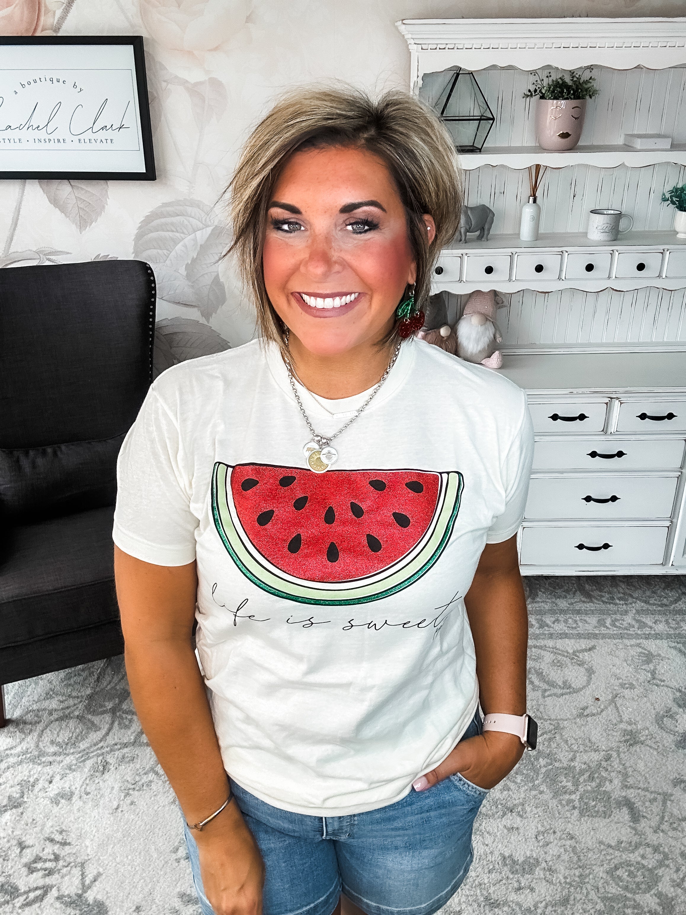 Life Is Sweet Watermelon Graphic Tee