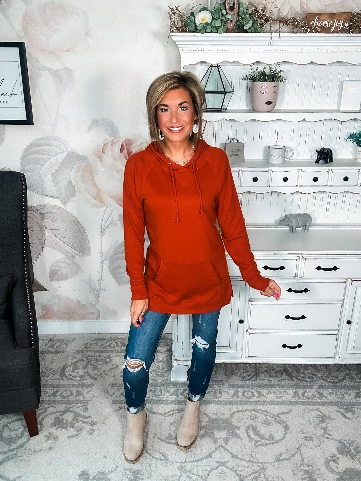 Ampersand Avenue SideSlit Hoodie - Blazing Autumn