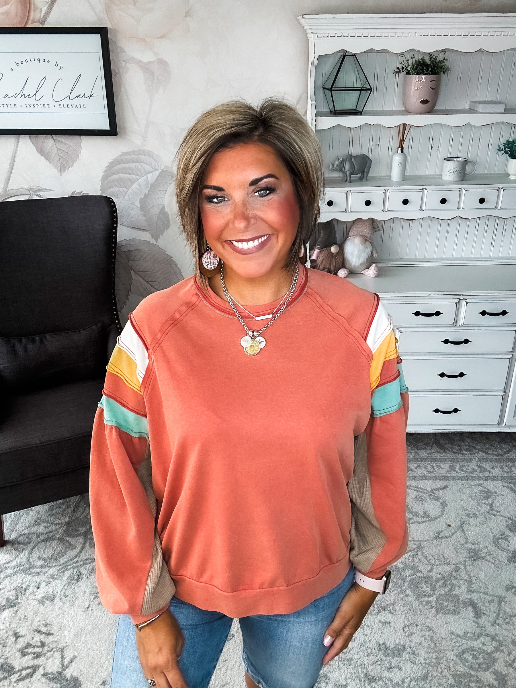 Don't Go Back Pullover Top