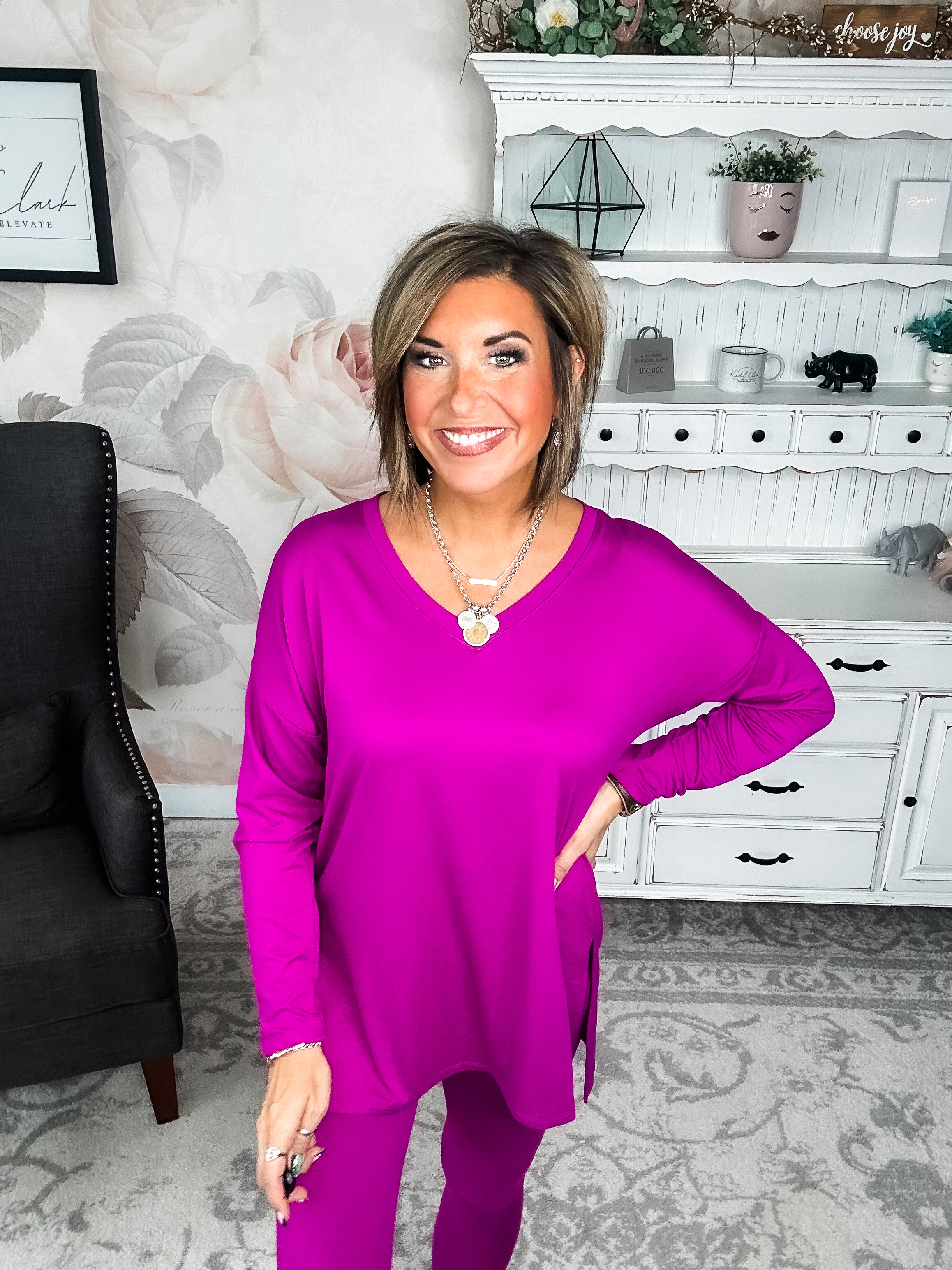 You Can't Resist This Lounge Set - Plum