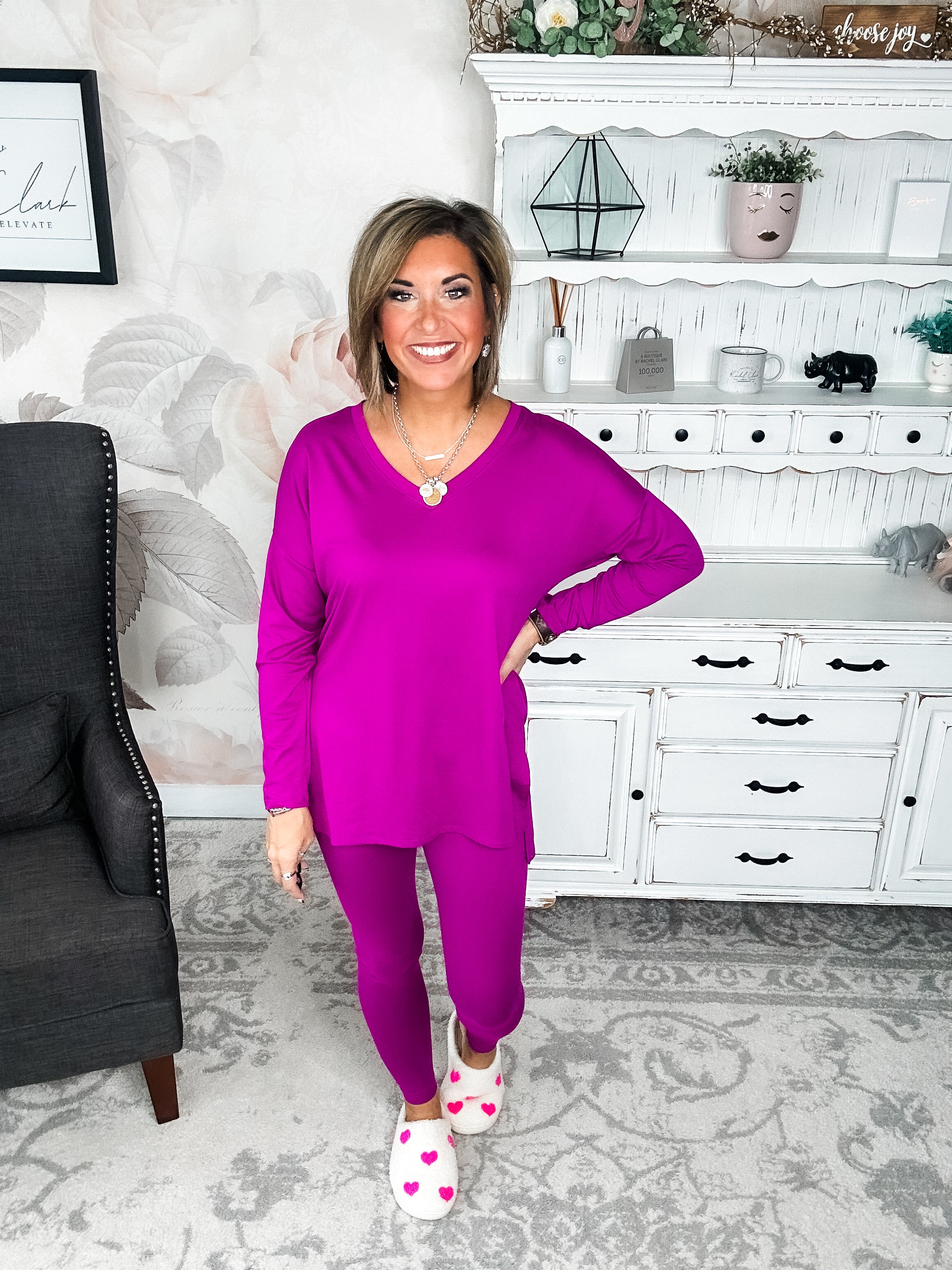 You Can't Resist This Lounge Set - Plum