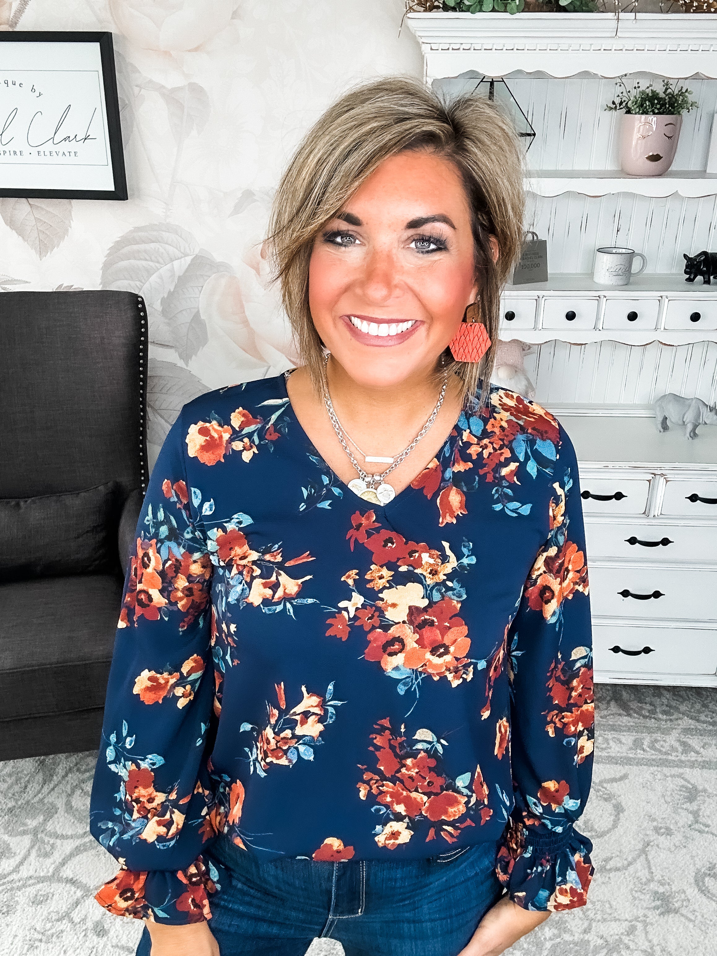 Don't Think You Know Blouse - Navy