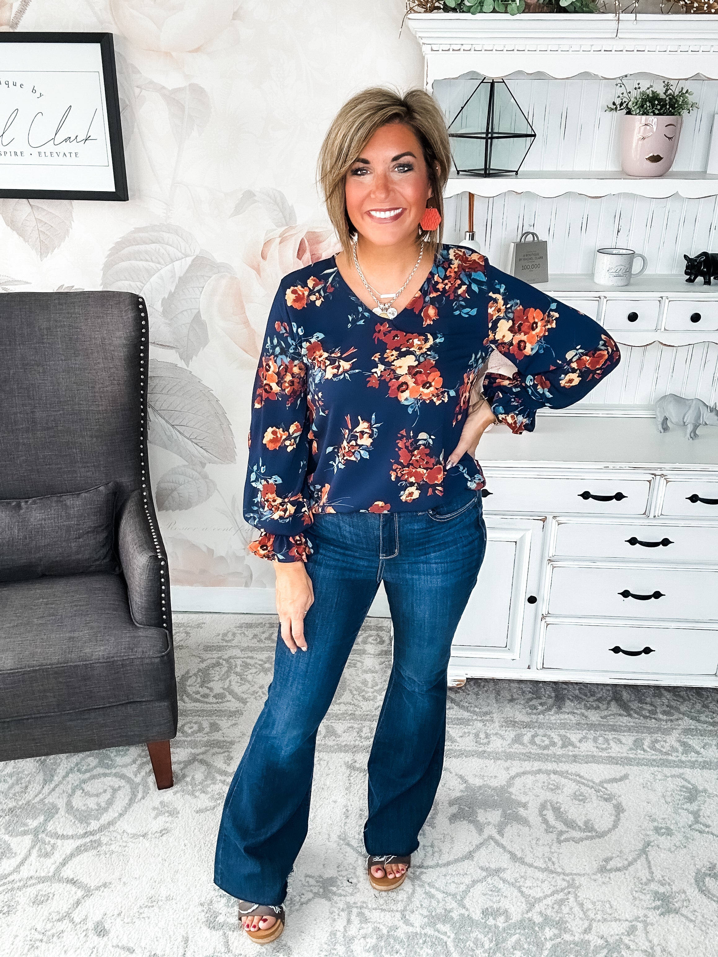 Don't Think You Know Blouse - Navy