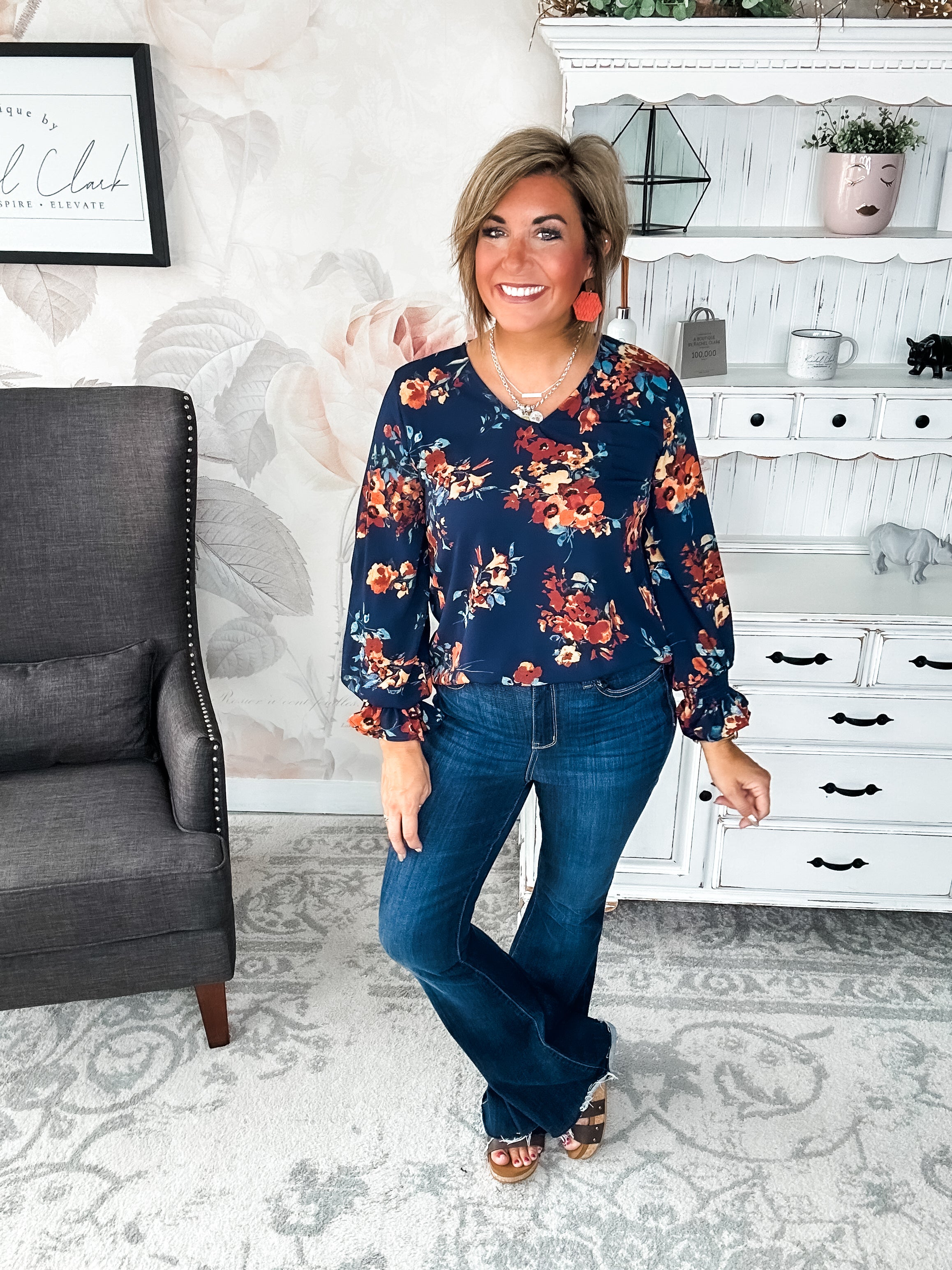 Don't Think You Know Blouse - Navy