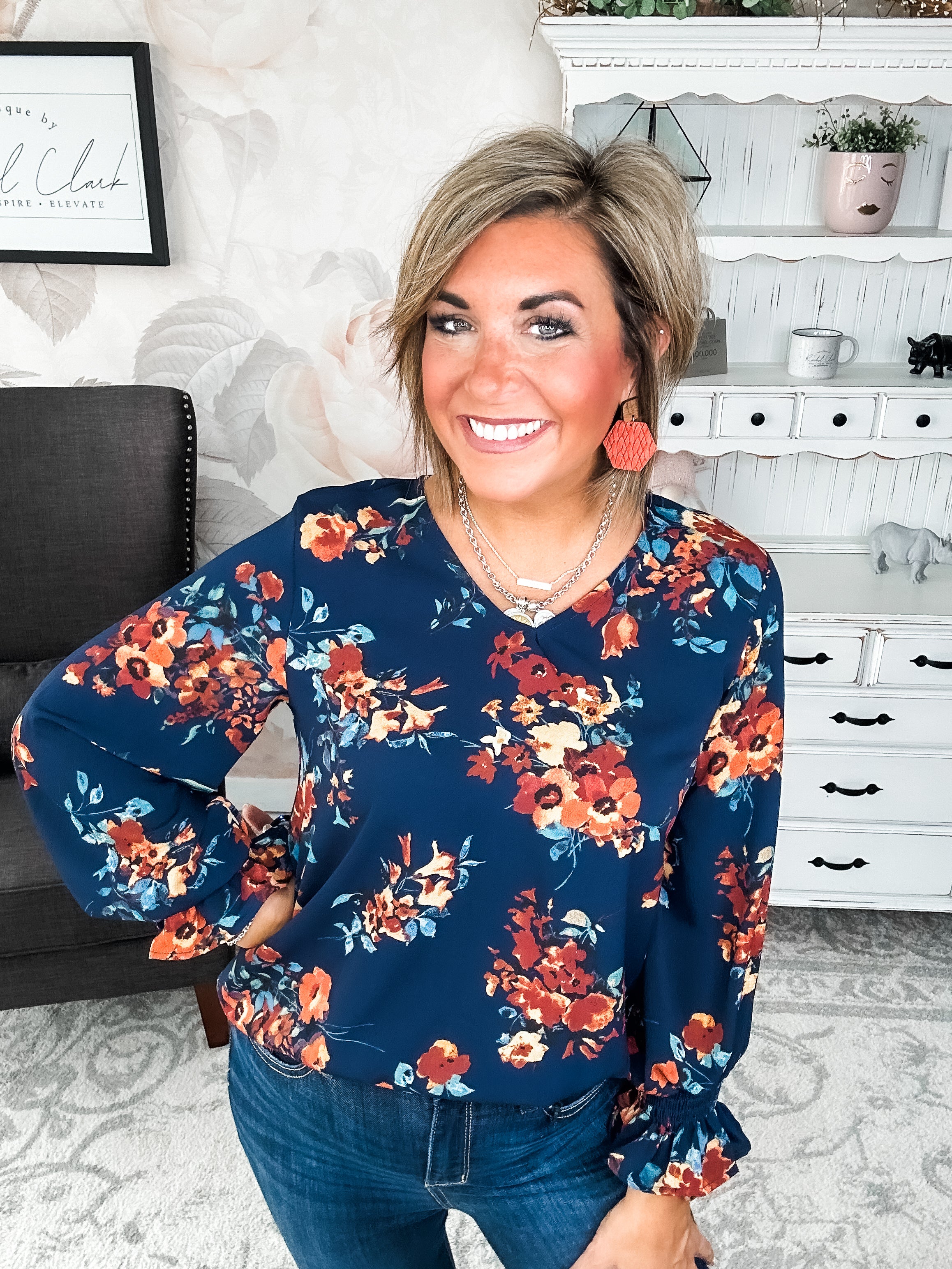 Don't Think You Know Blouse - Navy