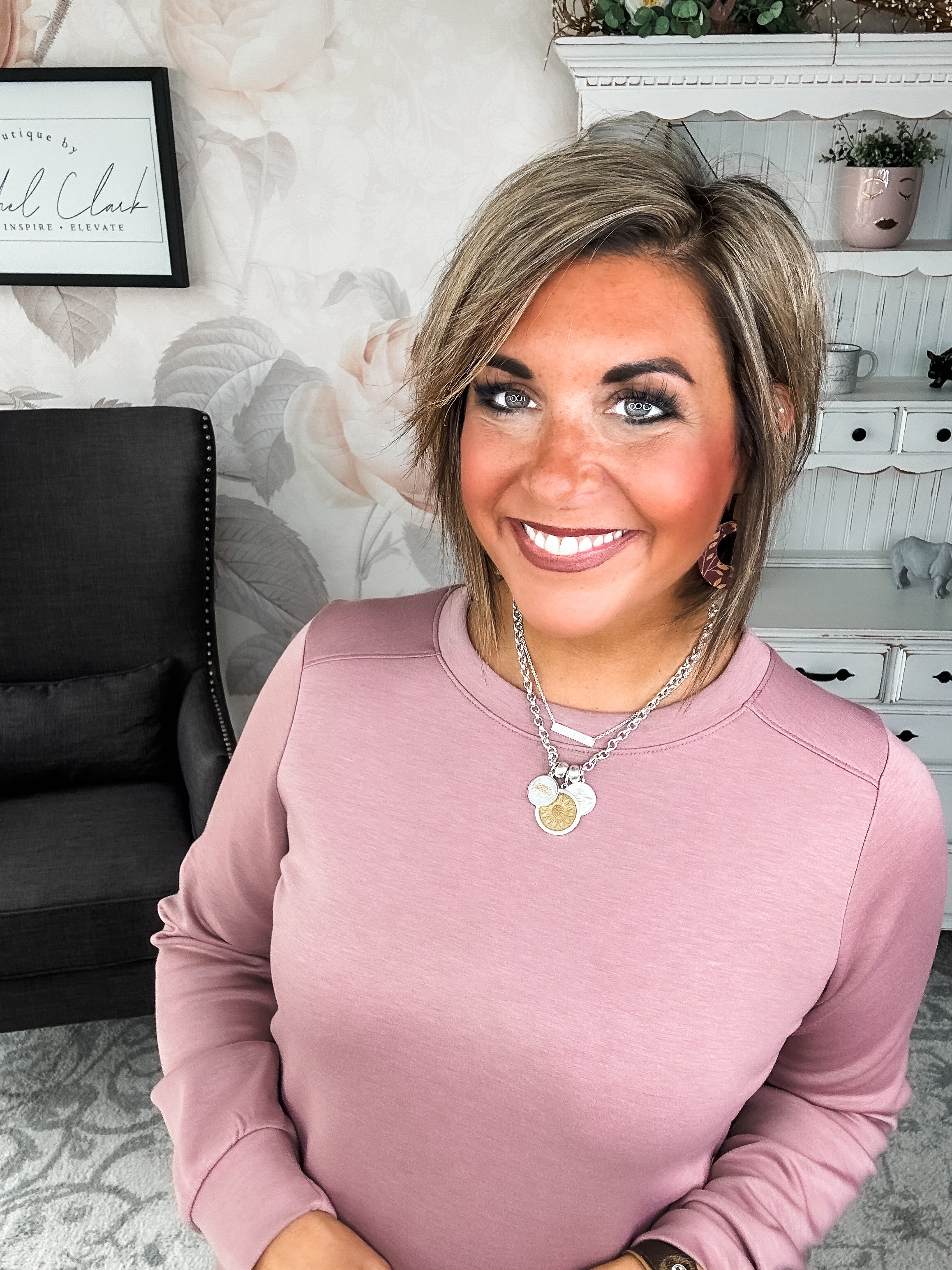 Cozy Up Shift Dress - Mauve