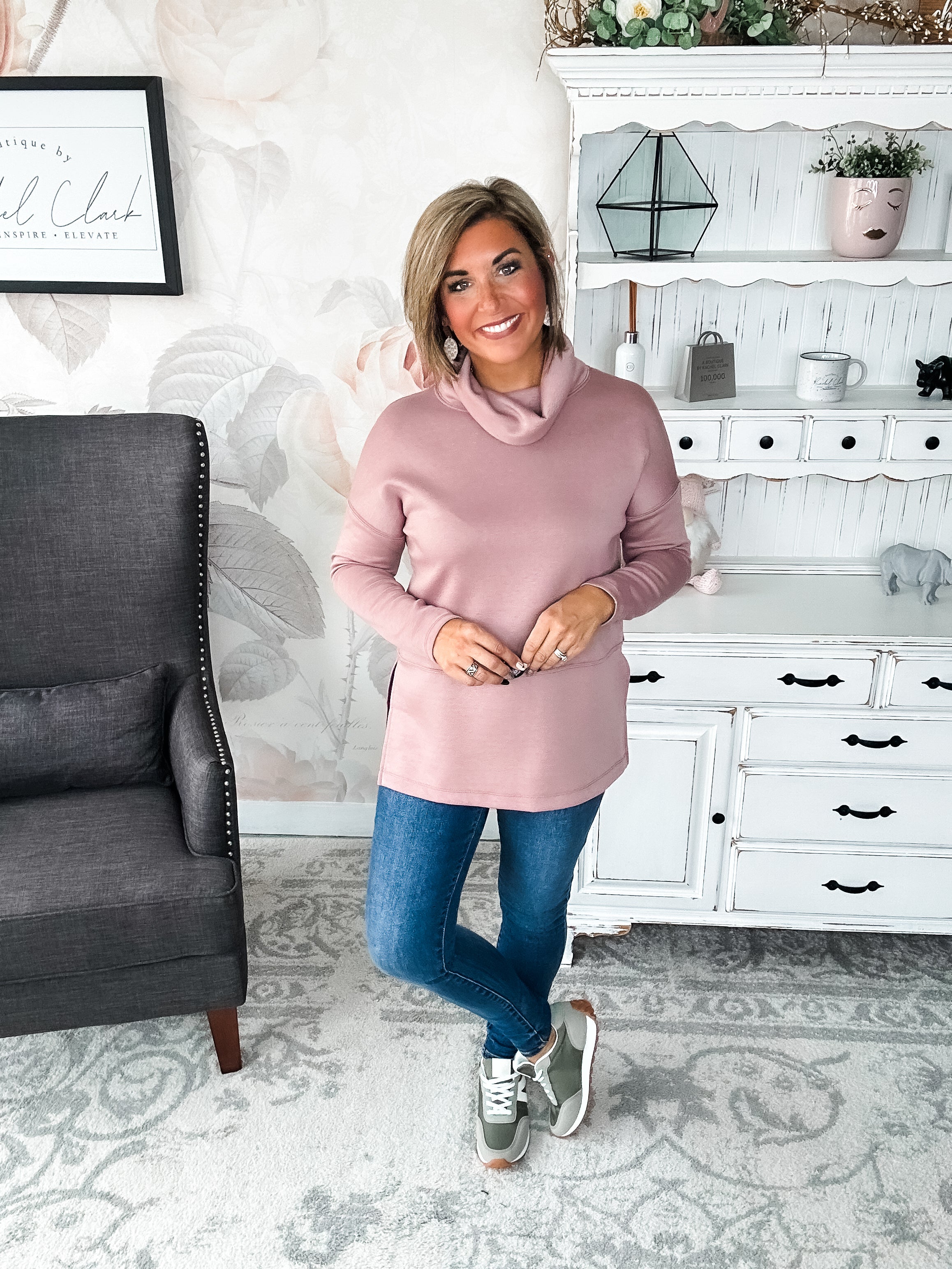 Cozy On The Weekend Cowlneck - Mauve