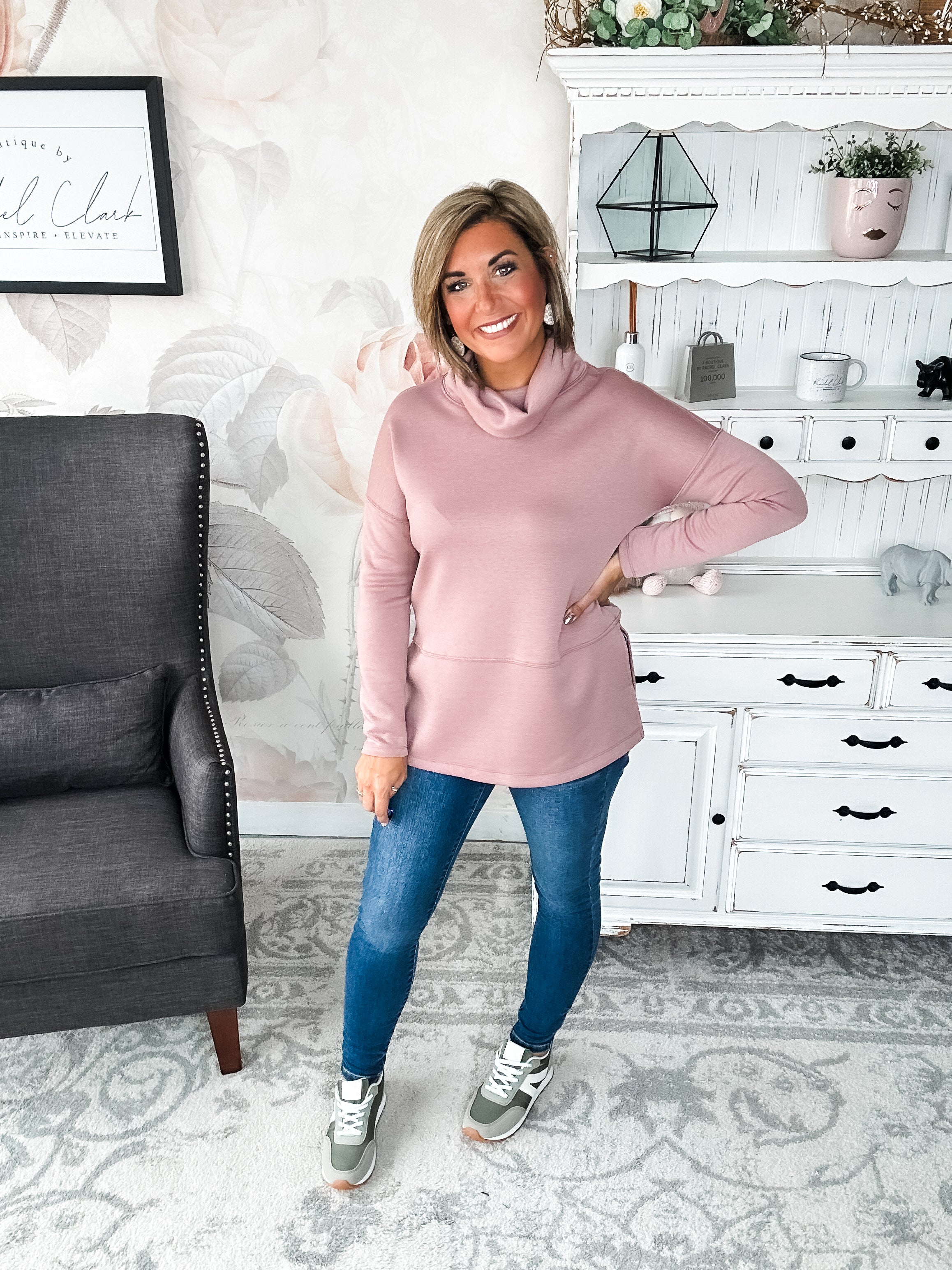 Cozy On The Weekend Cowlneck - Mauve