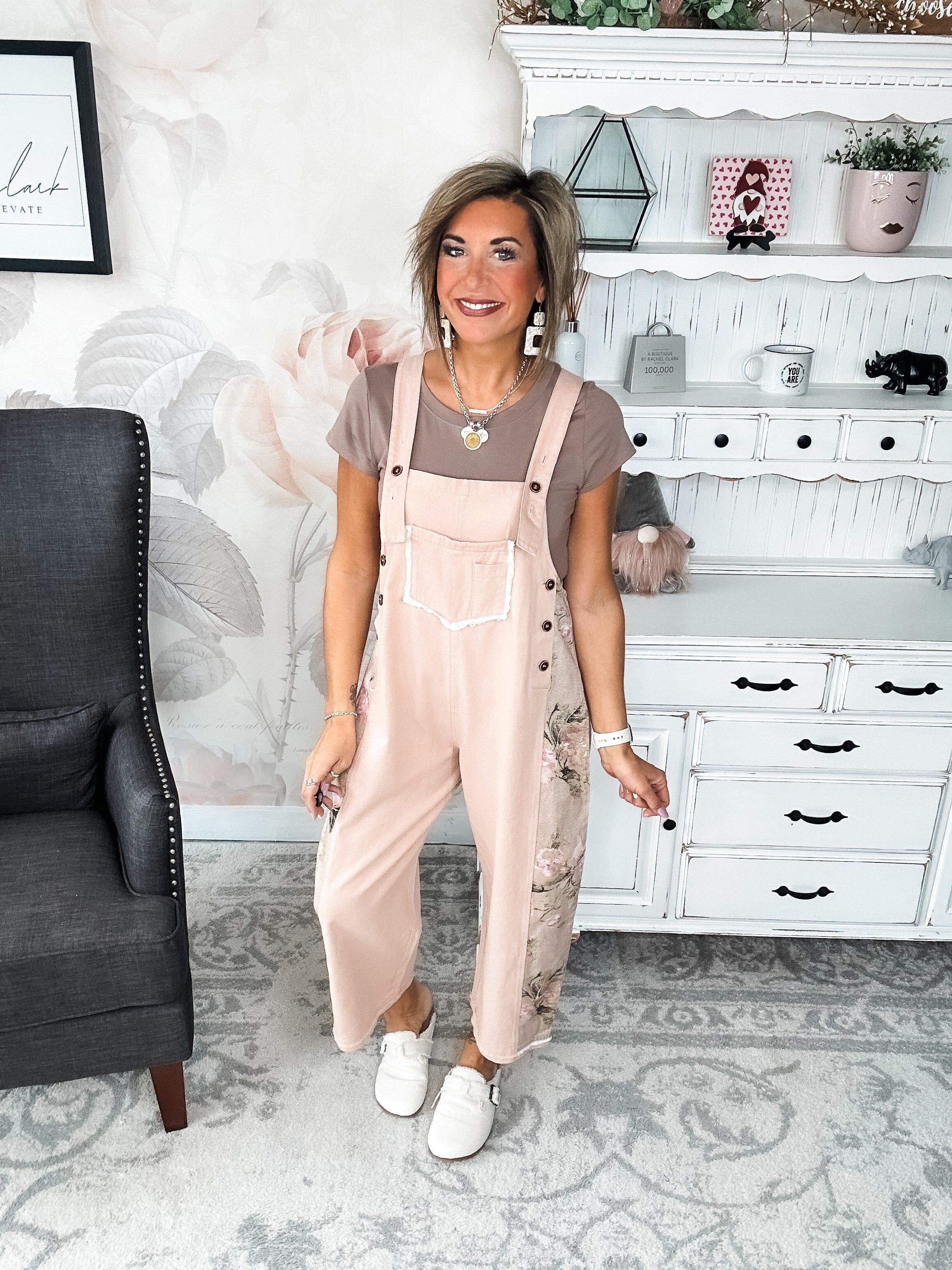 Sweet Symphony Floral Overalls