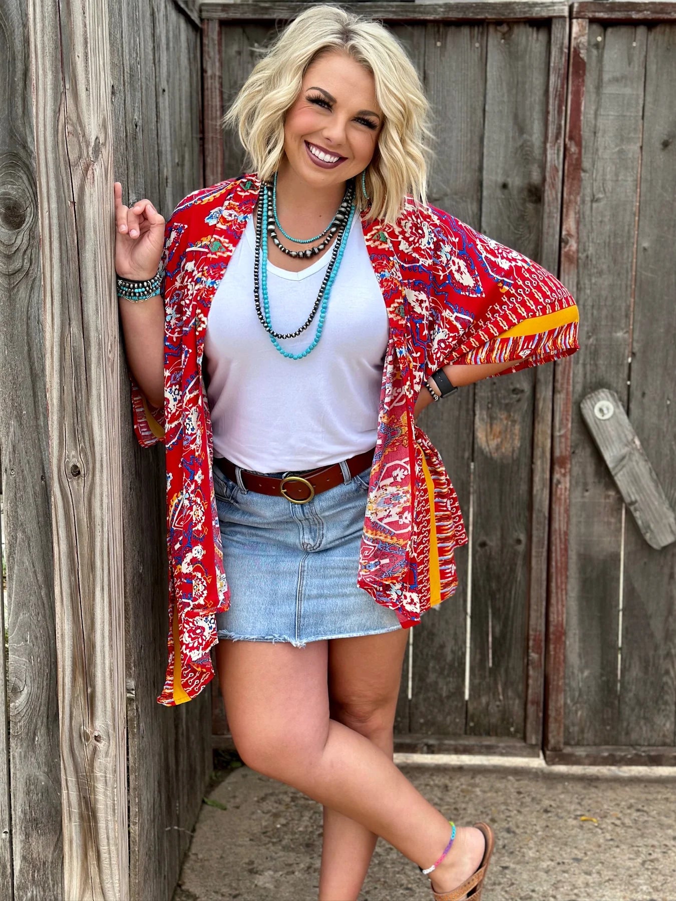 The Perfect Mix Kimono - Red