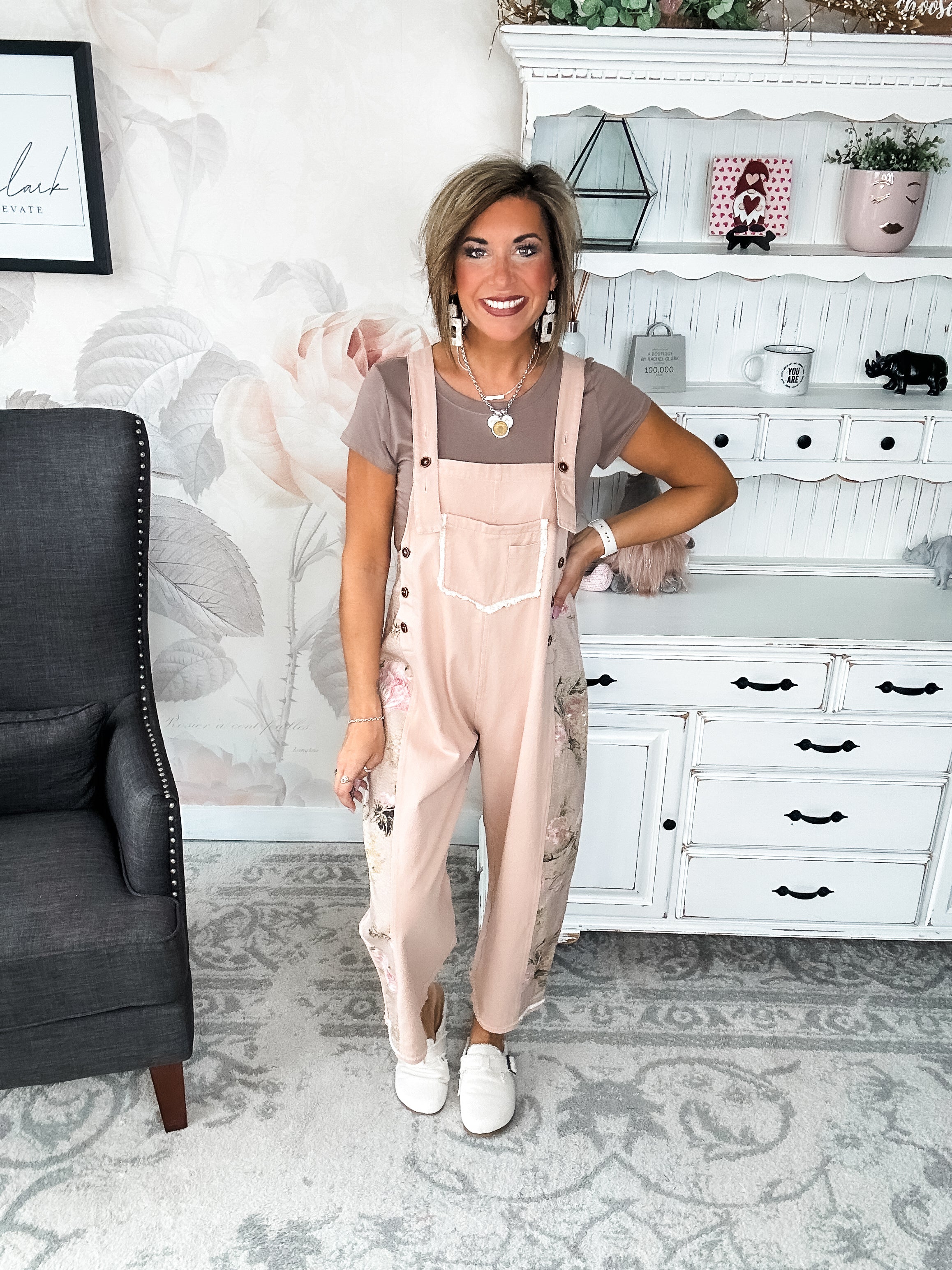 Sweet Symphony Floral Overalls