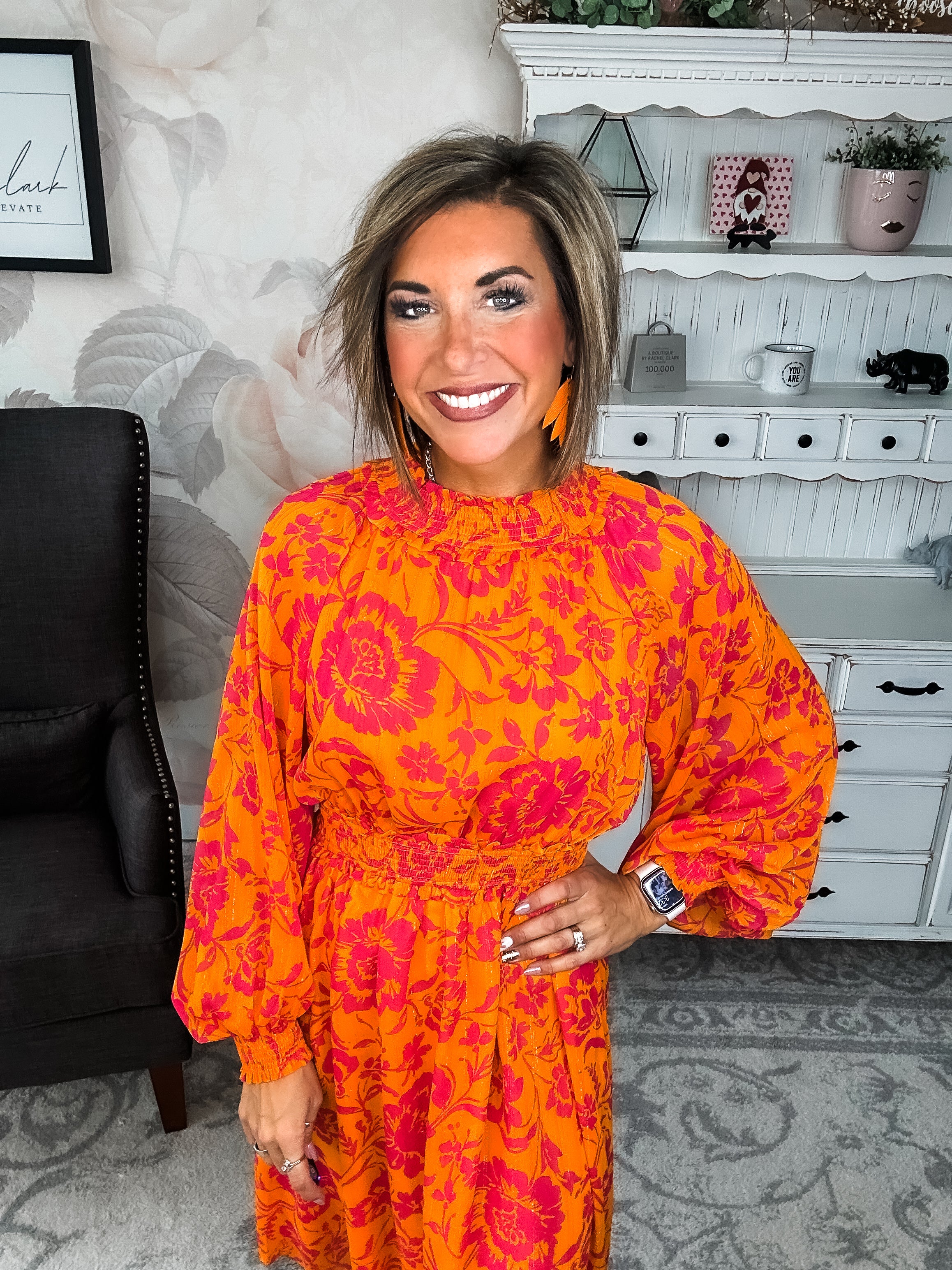 Sweet Paradise Long Sleeve Midi Dress