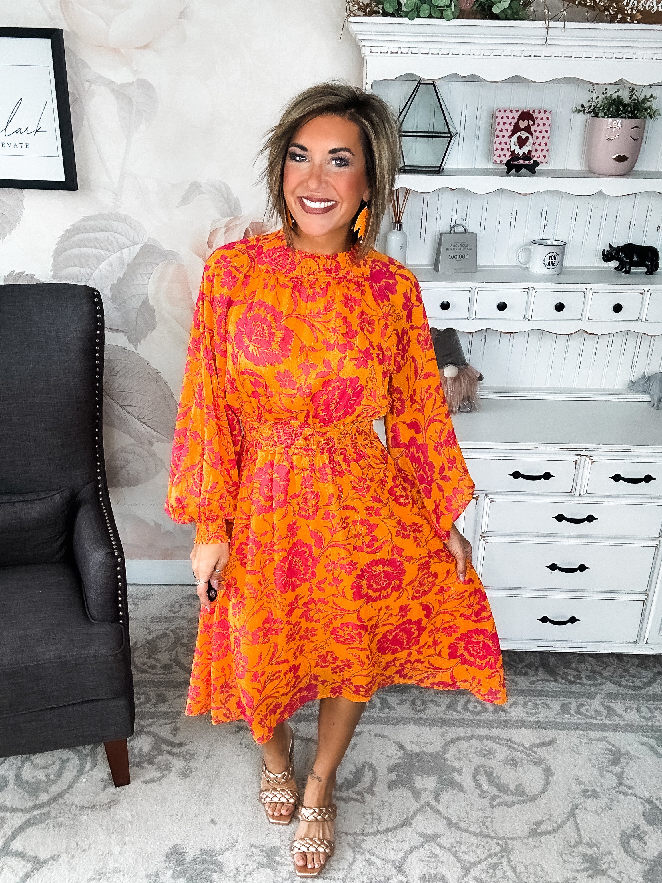 Sweet Paradise Long Sleeve Midi Dress