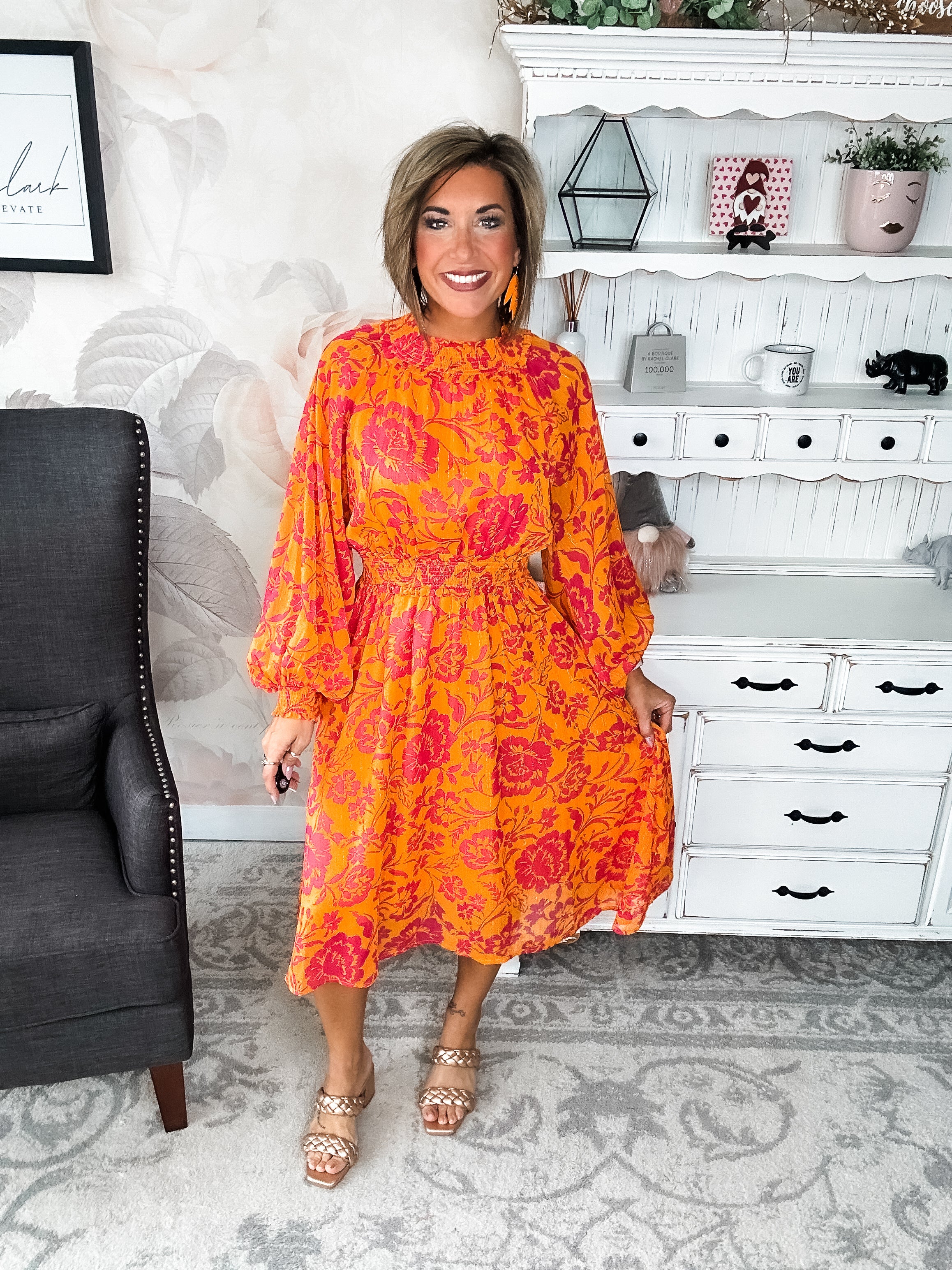 Sweet Paradise Long Sleeve Midi Dress