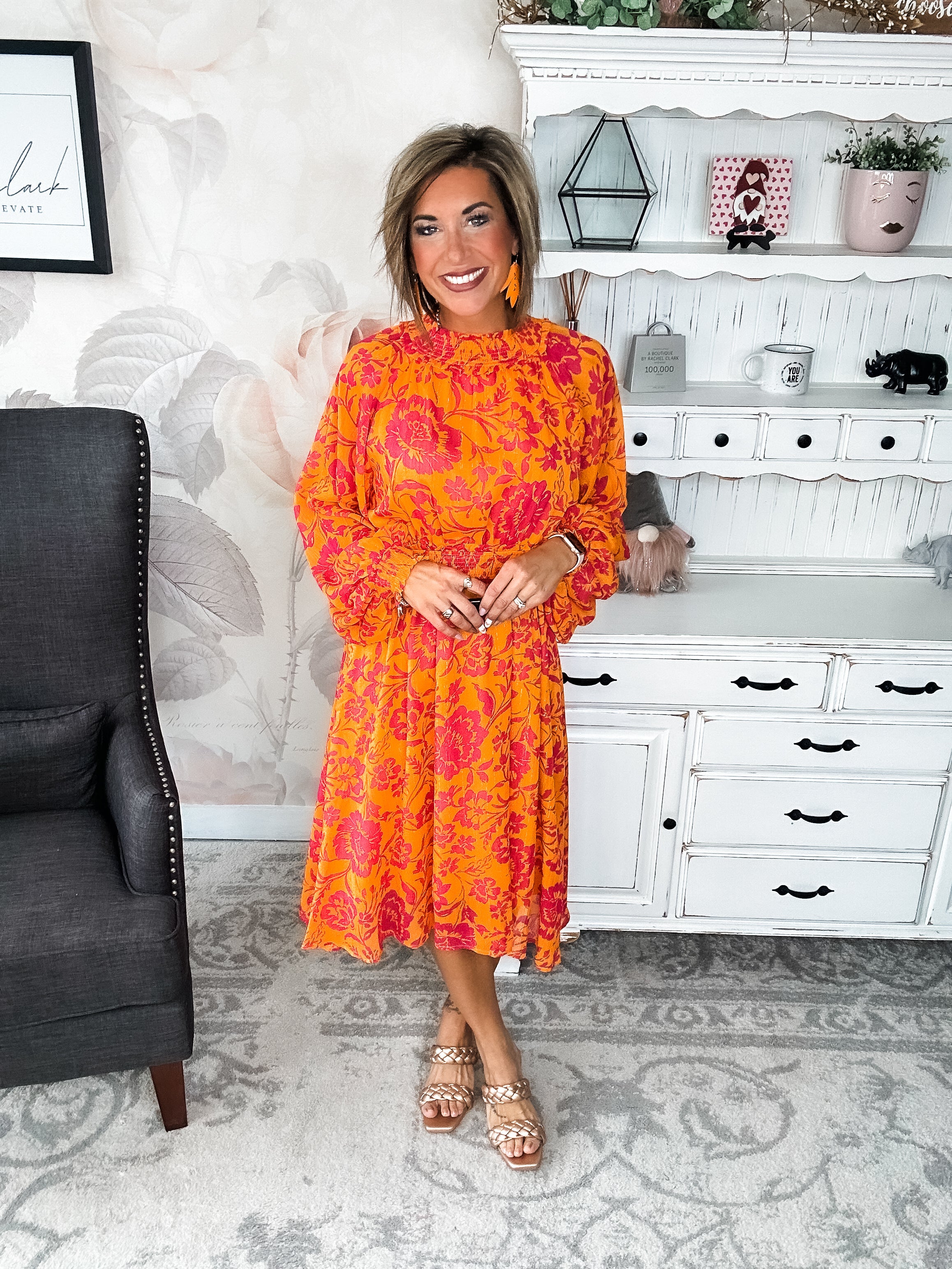 Sweet Paradise Long Sleeve Midi Dress