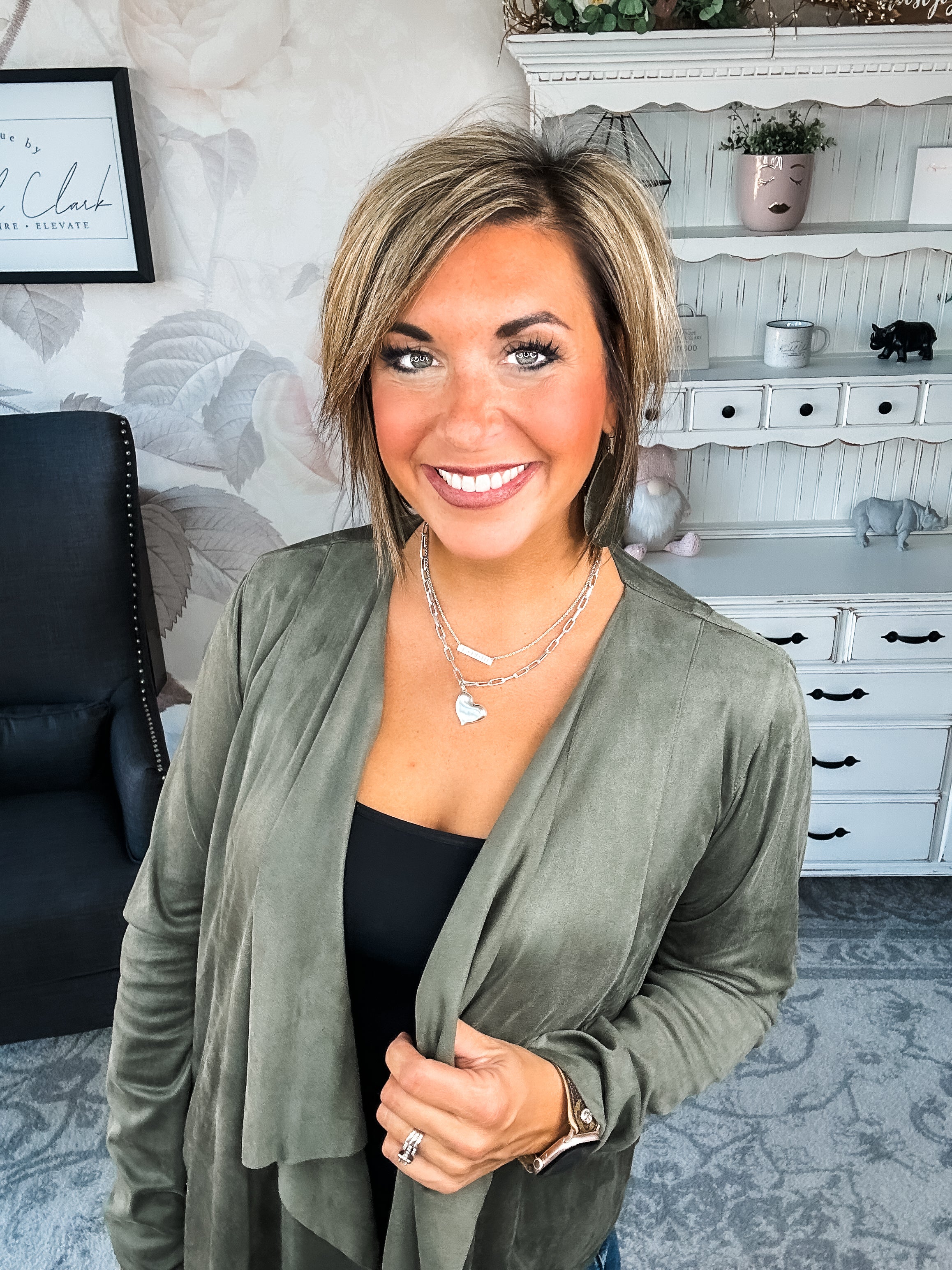 Wide Awake Sueded Moto Jacket - Olive