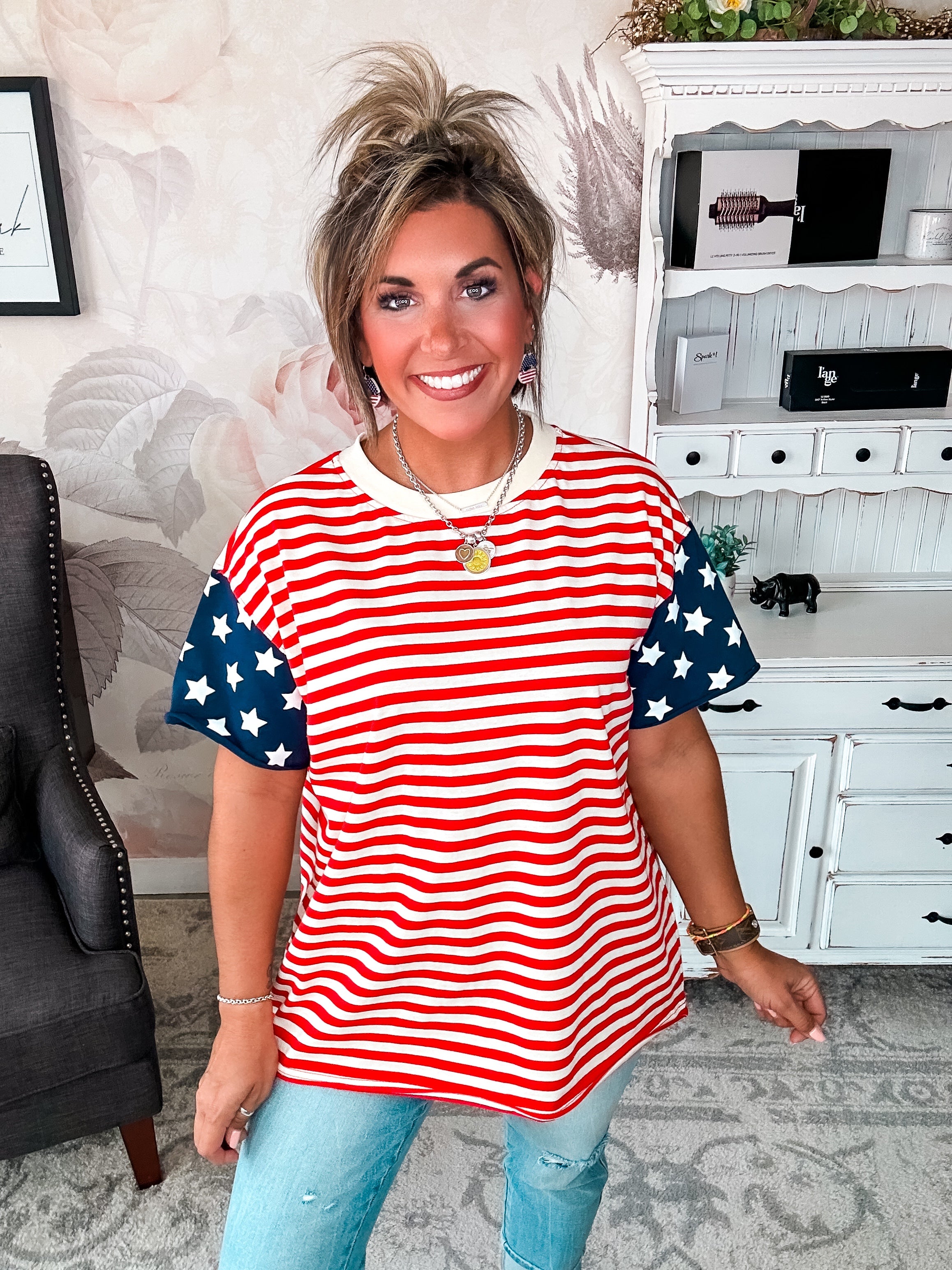 Ampersand Avenue Boyfriend Tee - Little Miss USA