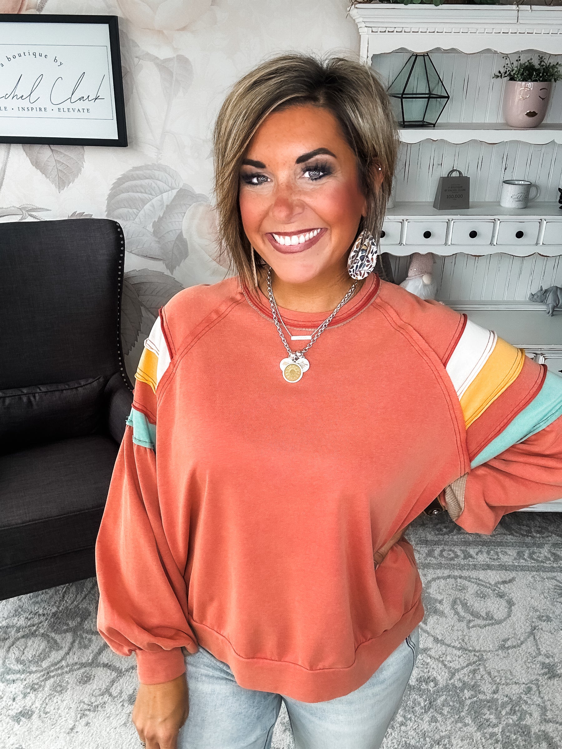 Don't Go Back Pullover Top