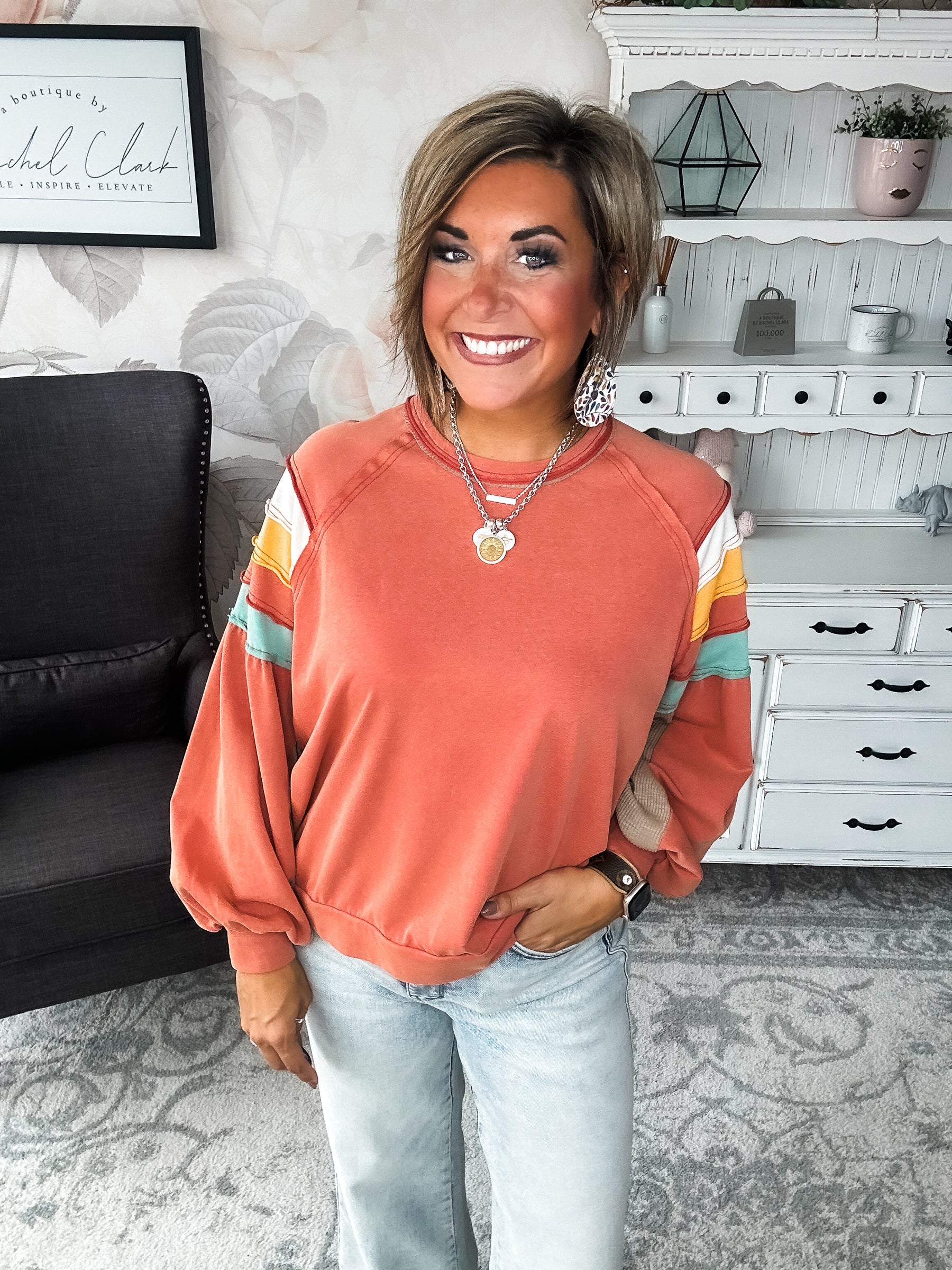 Don't Go Back Pullover Top