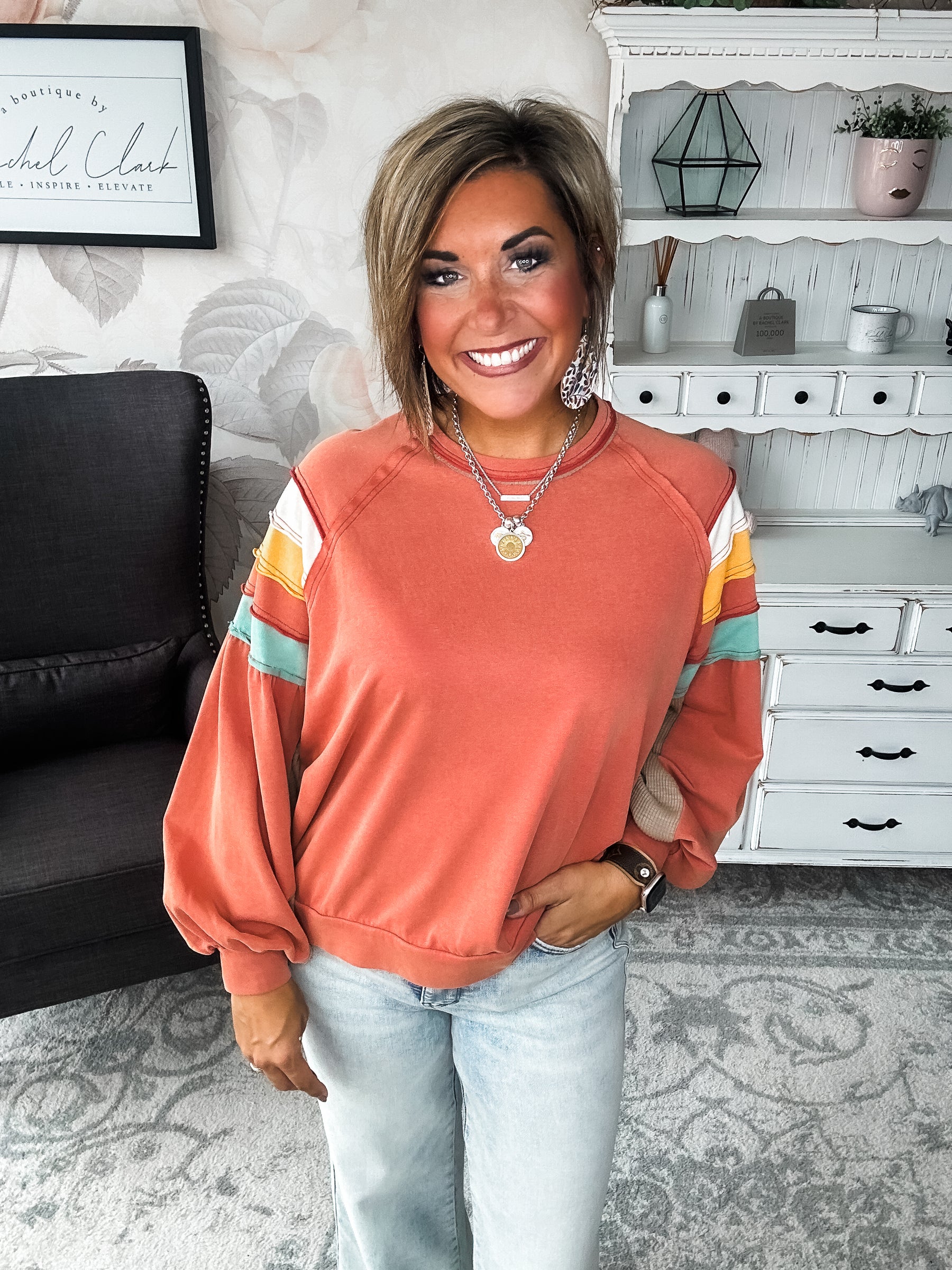Don't Go Back Pullover Top