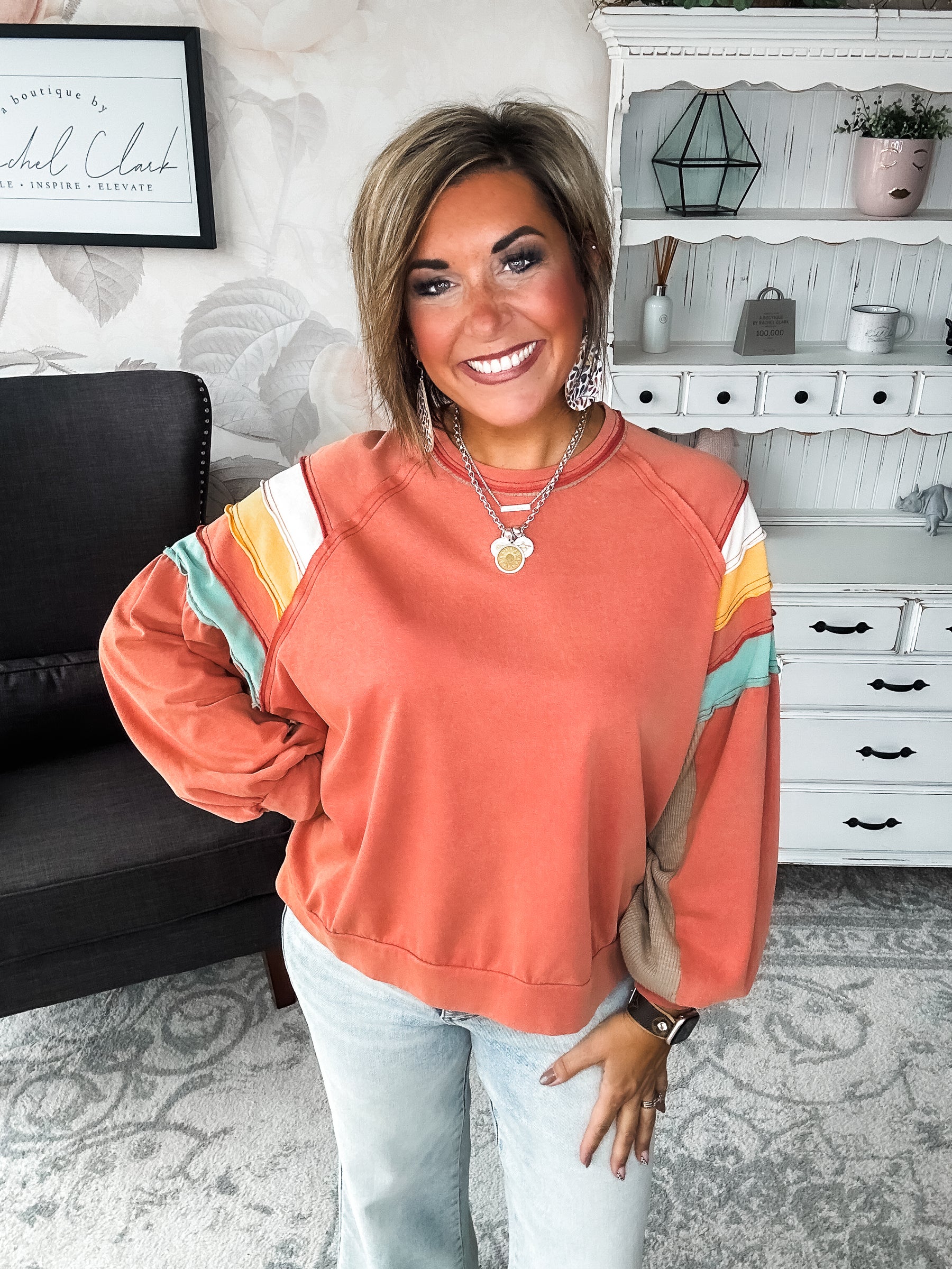 Don't Go Back Pullover Top