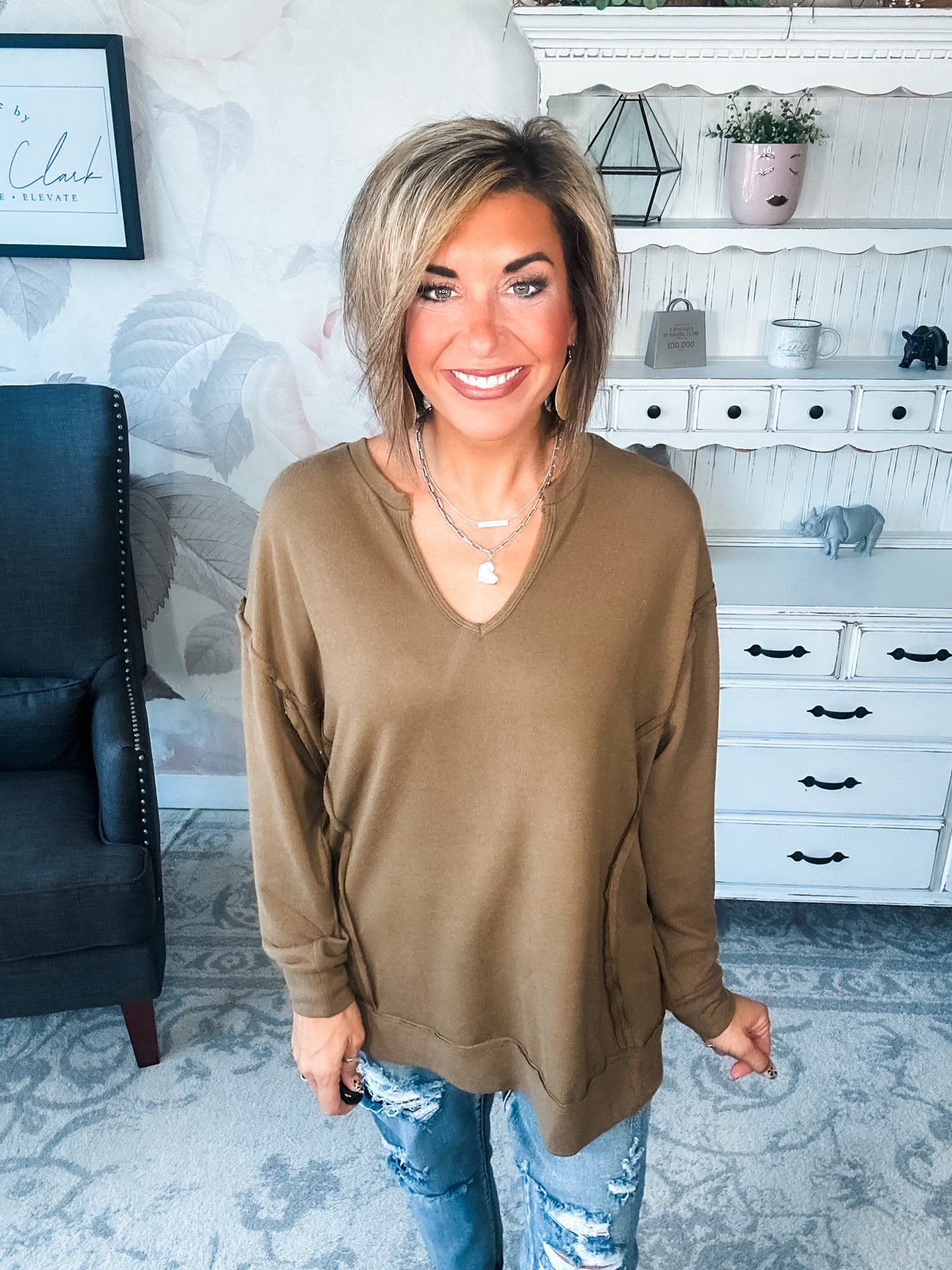 Worth the Wait Pullover - Olive