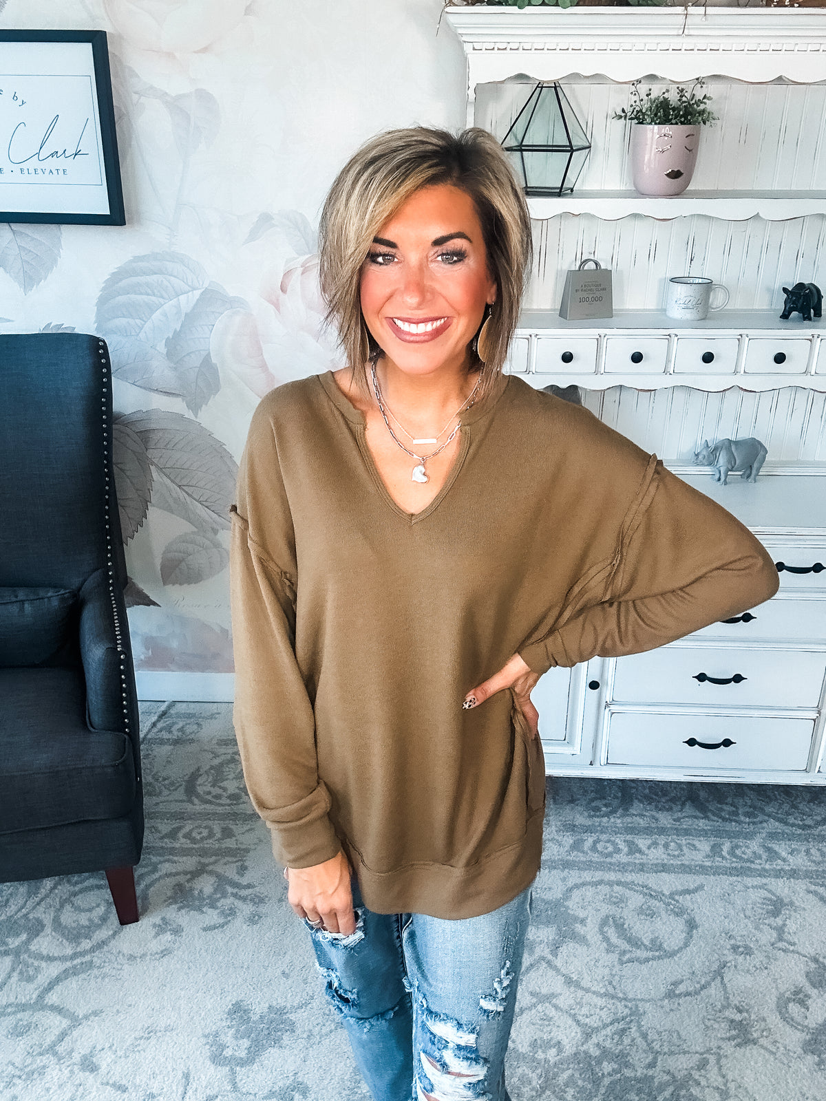 Worth the Wait Pullover - Olive