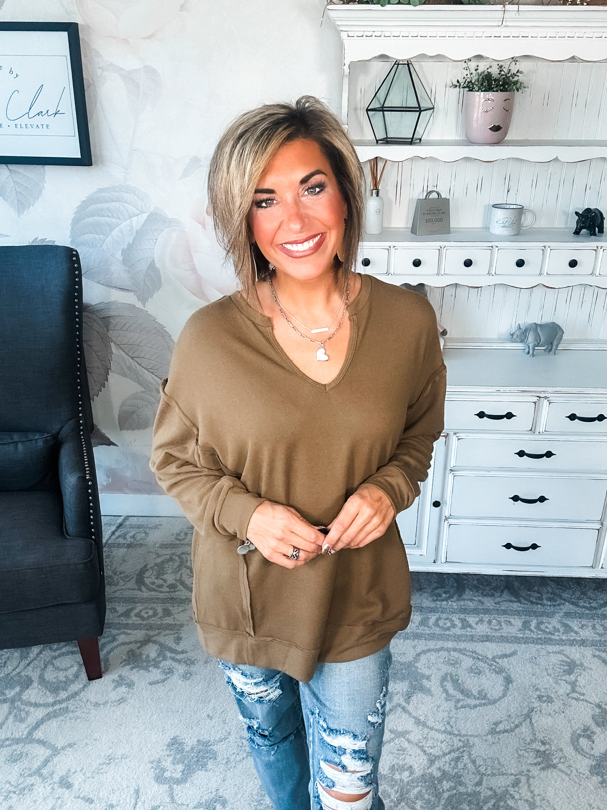 Worth the Wait Pullover - Olive