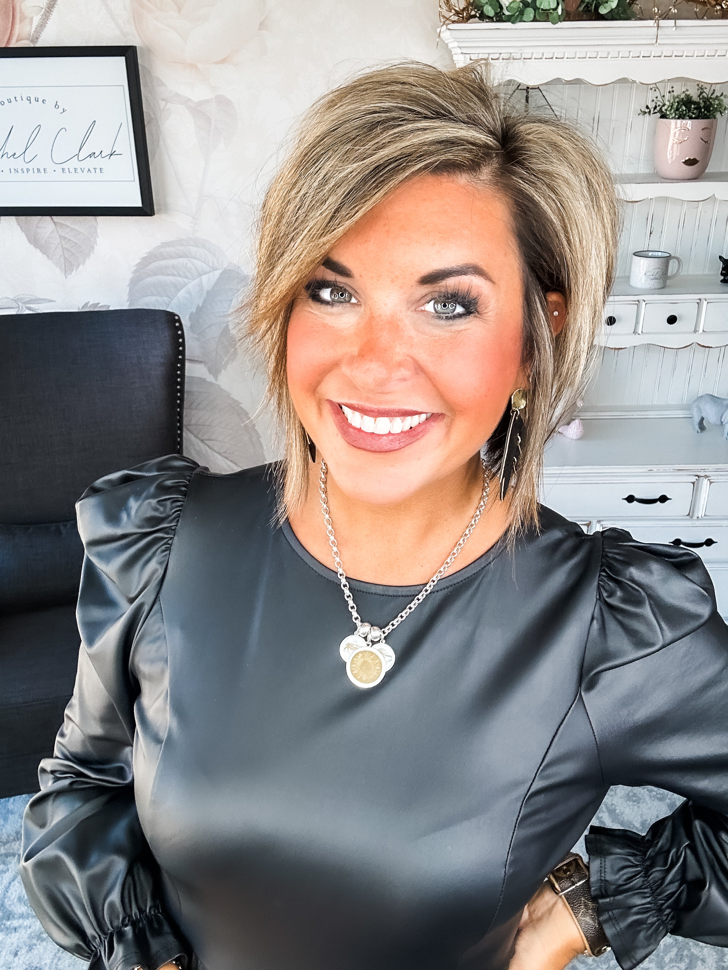 To The Edge Faux Leather Dress