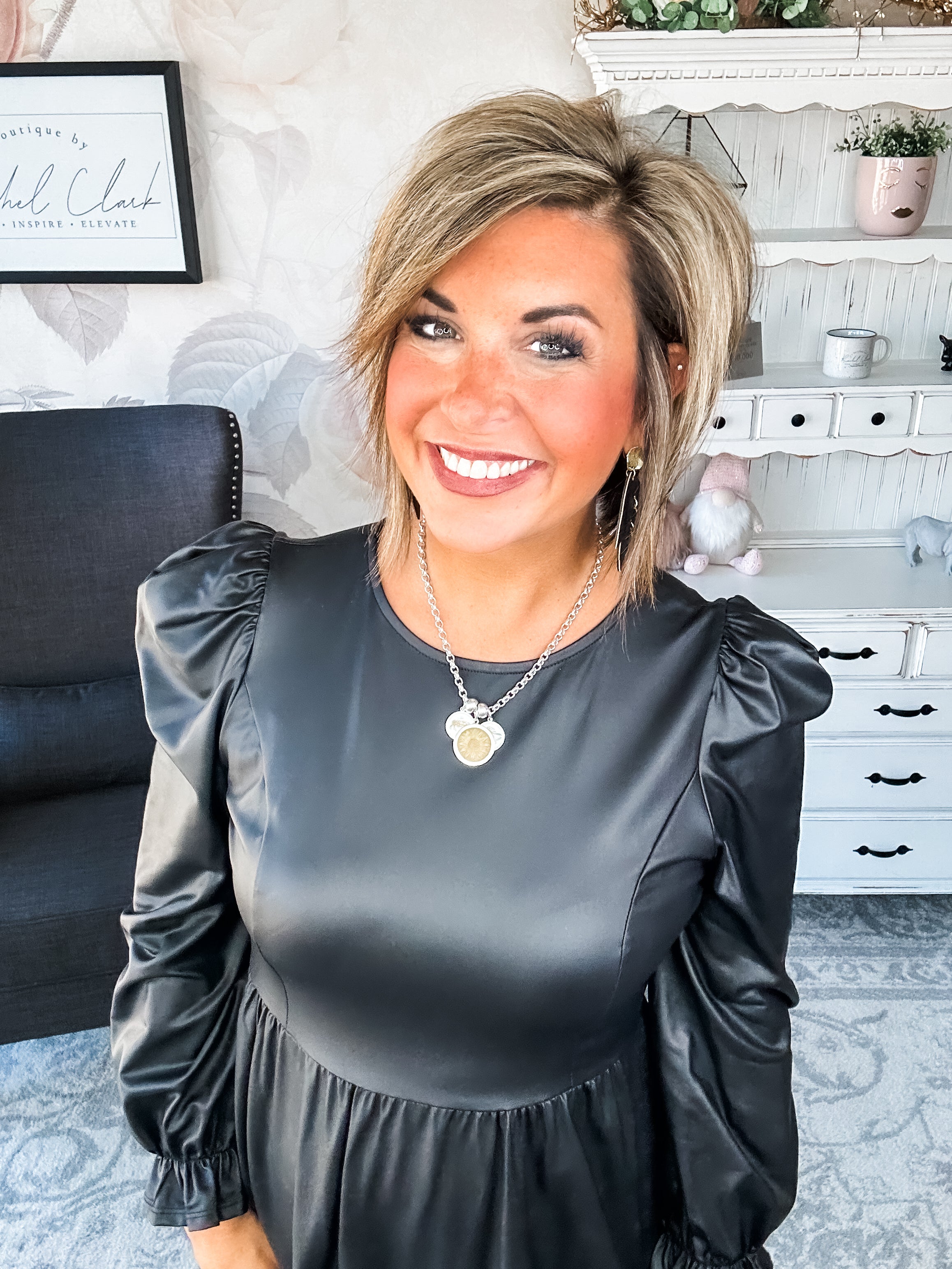 To The Edge Faux Leather Dress