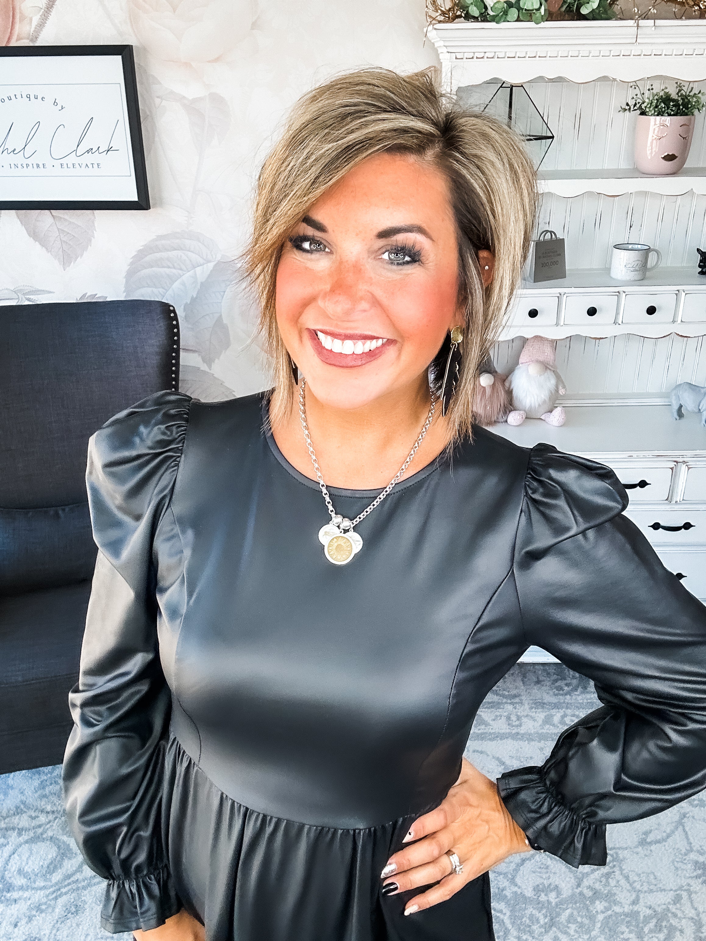 To The Edge Faux Leather Dress