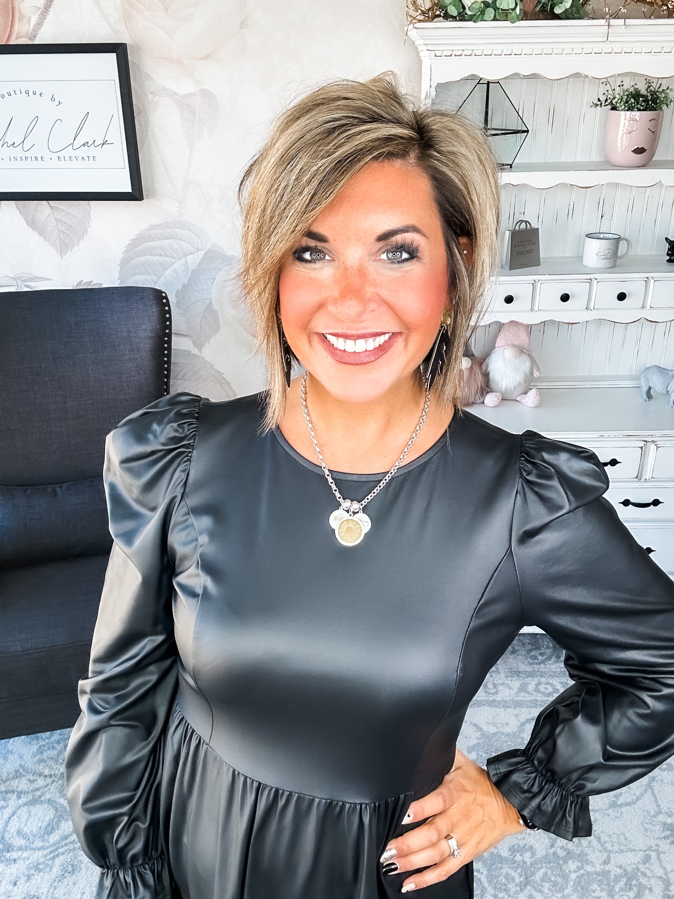 To The Edge Faux Leather Dress