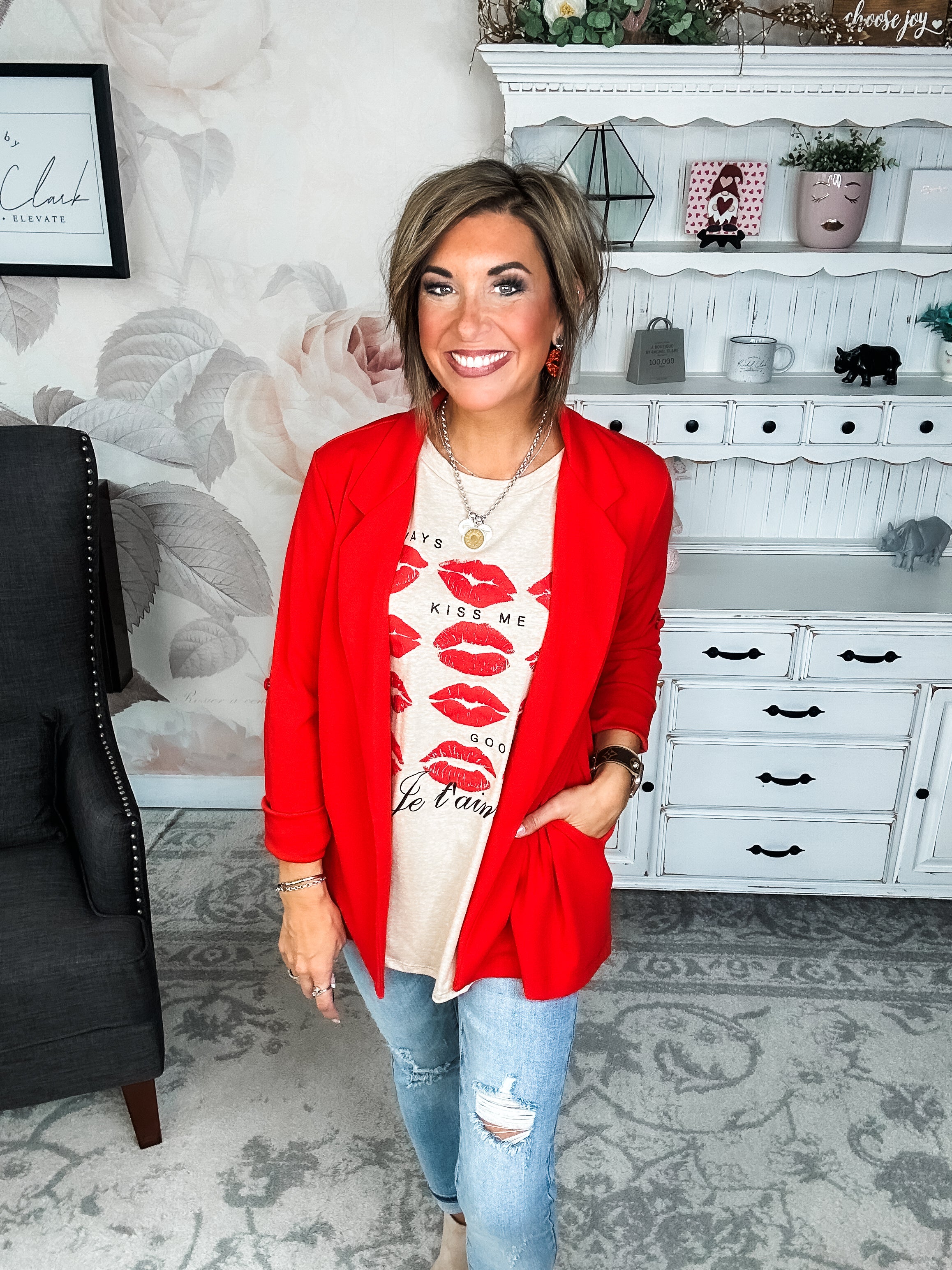 Always Kiss Me Goodnight Scoop Neck Graphic Tee