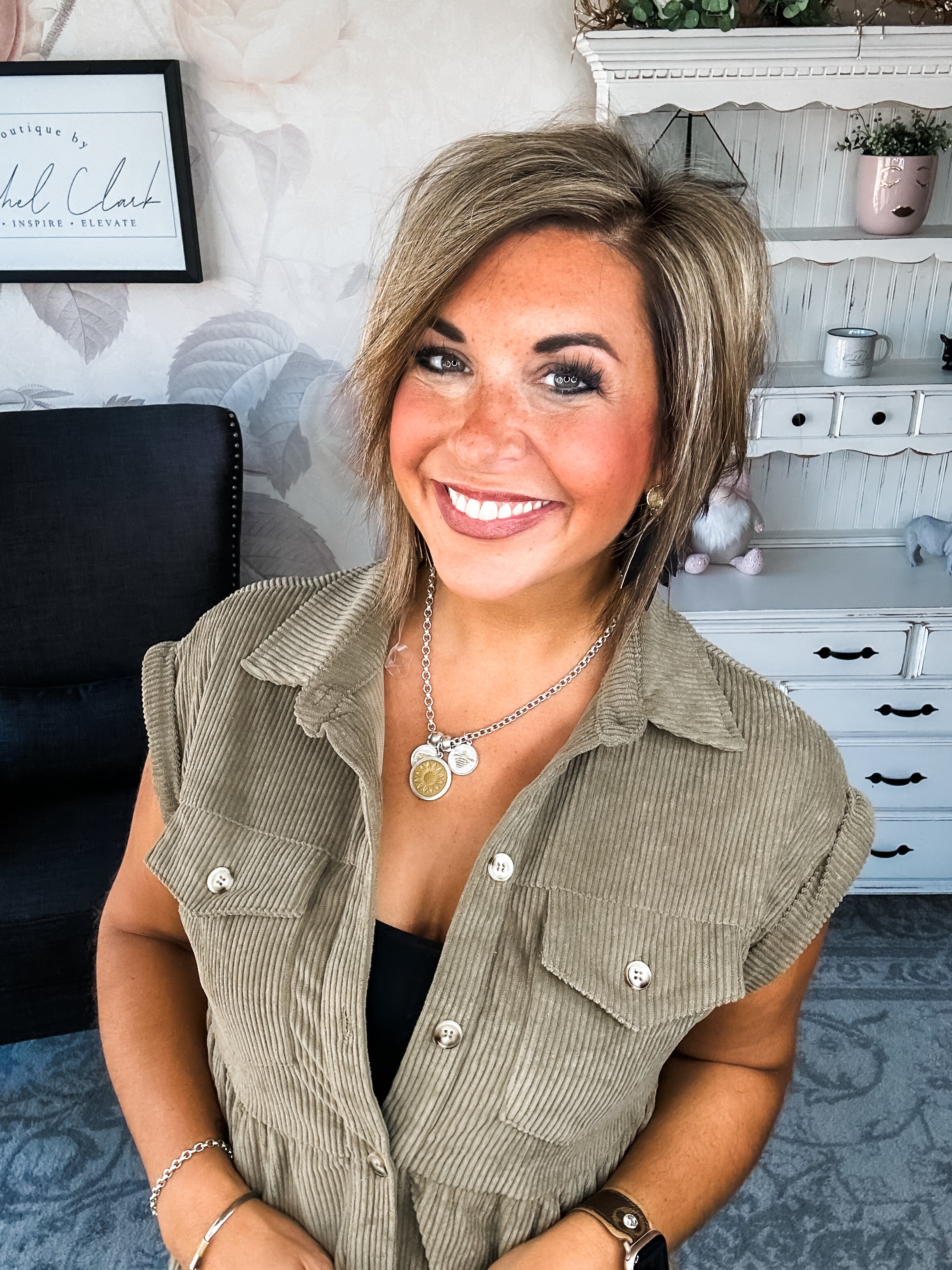 Missing Home Corduroy Dress - Olive